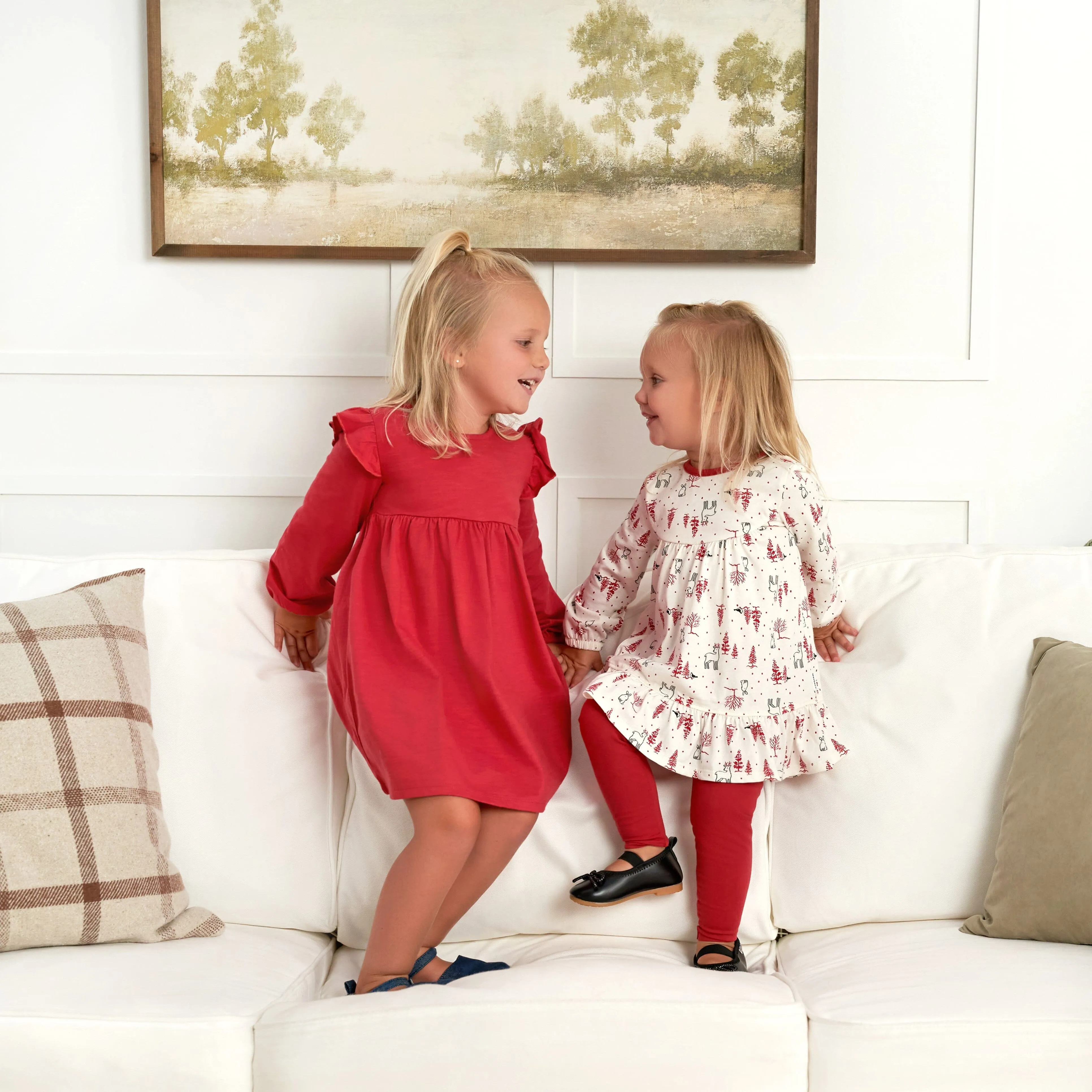 2-Pack Baby & Toddler Girls Holly Berries Babydoll Dresses Gerber Childrenswea