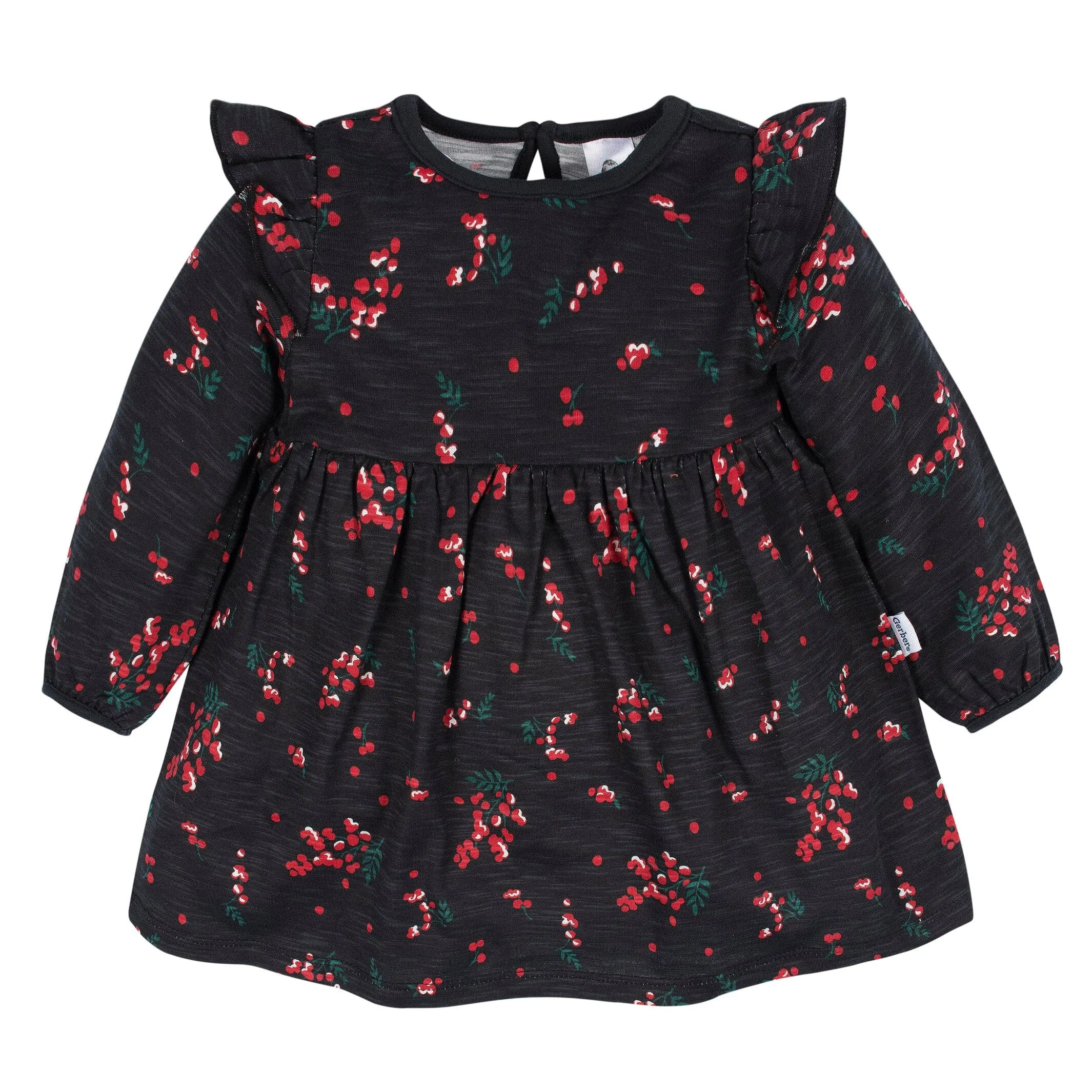 2-Pack Baby & Toddler Girls Holly Berries Babydoll Dresses Gerber Childrenswea