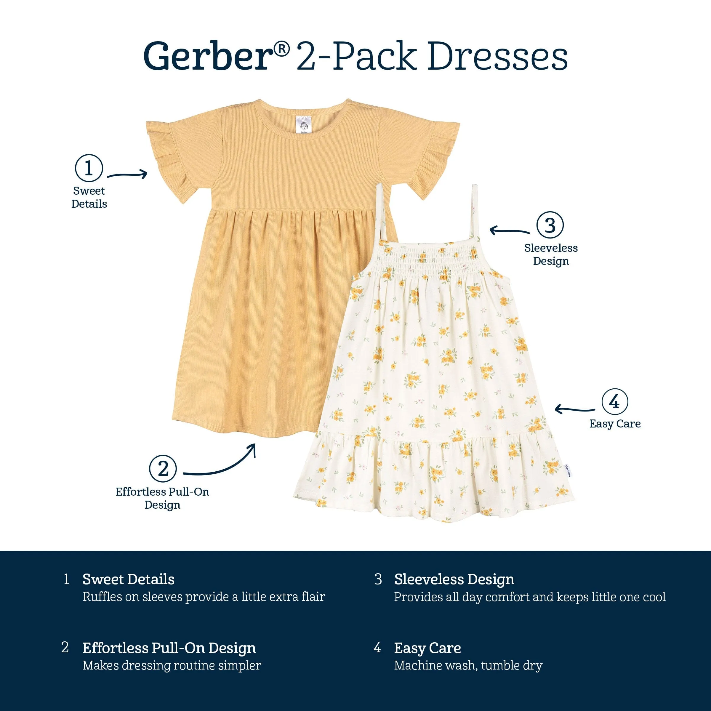 2-Pack Toddler Girls Bouquets Dresses Gerber Childrenswea