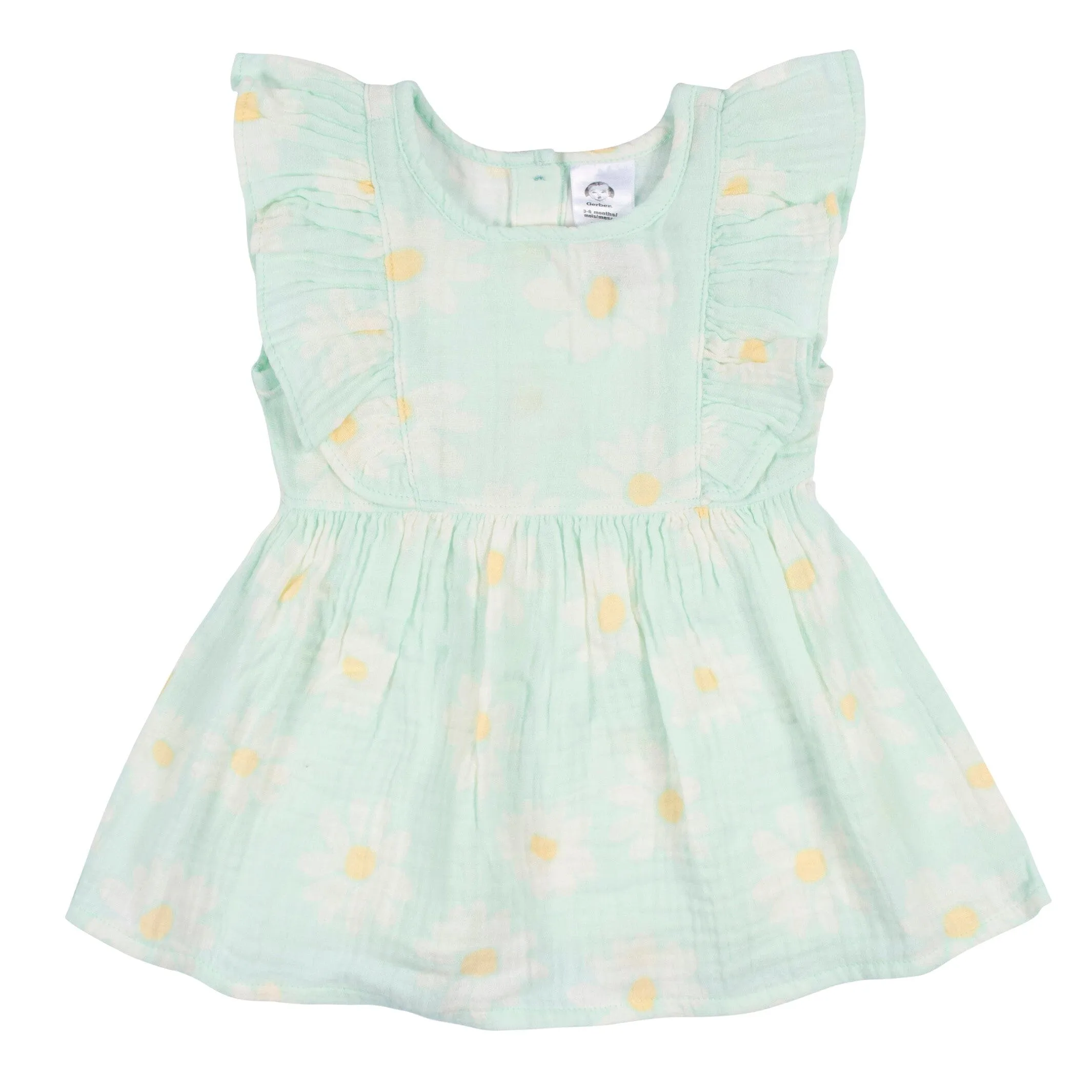 2-Piece Toddler Girls Daisies Gauze Dress & Diaper Cover Set Gerber Childrenswea
