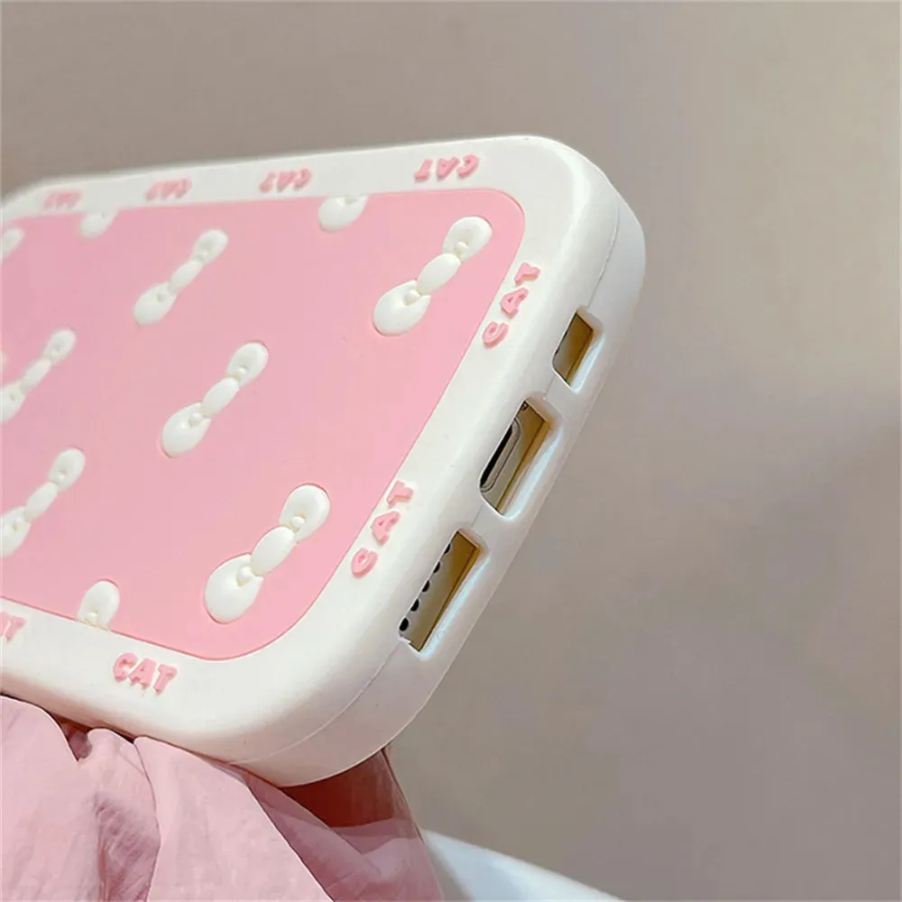 3D Pink Bow iPhone Case