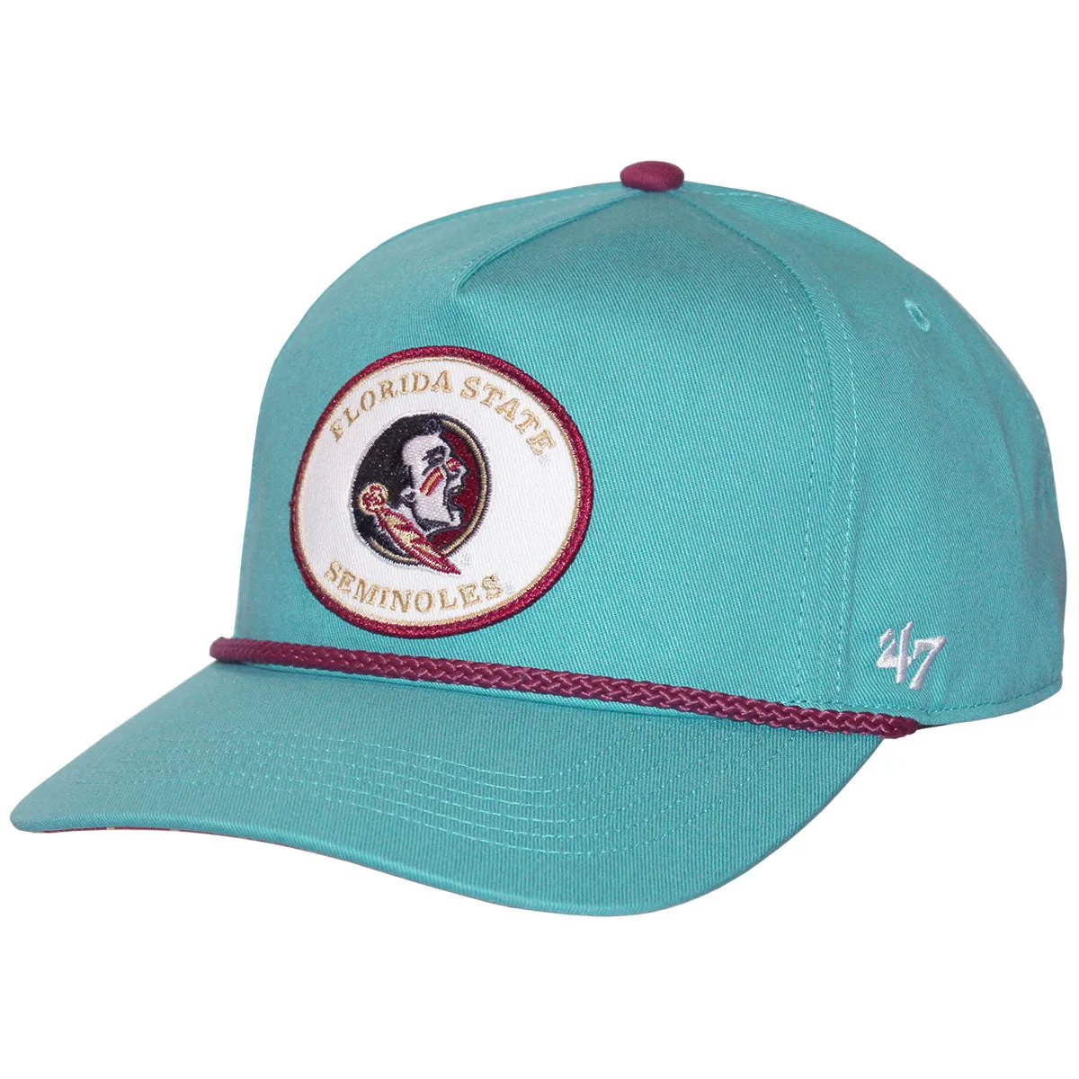 47 Brand Seminole Logo/Florida State Seminoles Patch Adjustable Cap - Turquoise