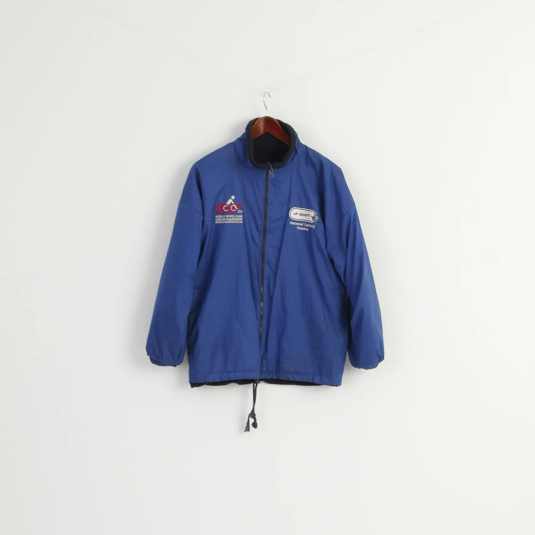 Active Fleece by Resust Men S Jacket Navy Windproof 2005 Wheel Chair Double Sided Top