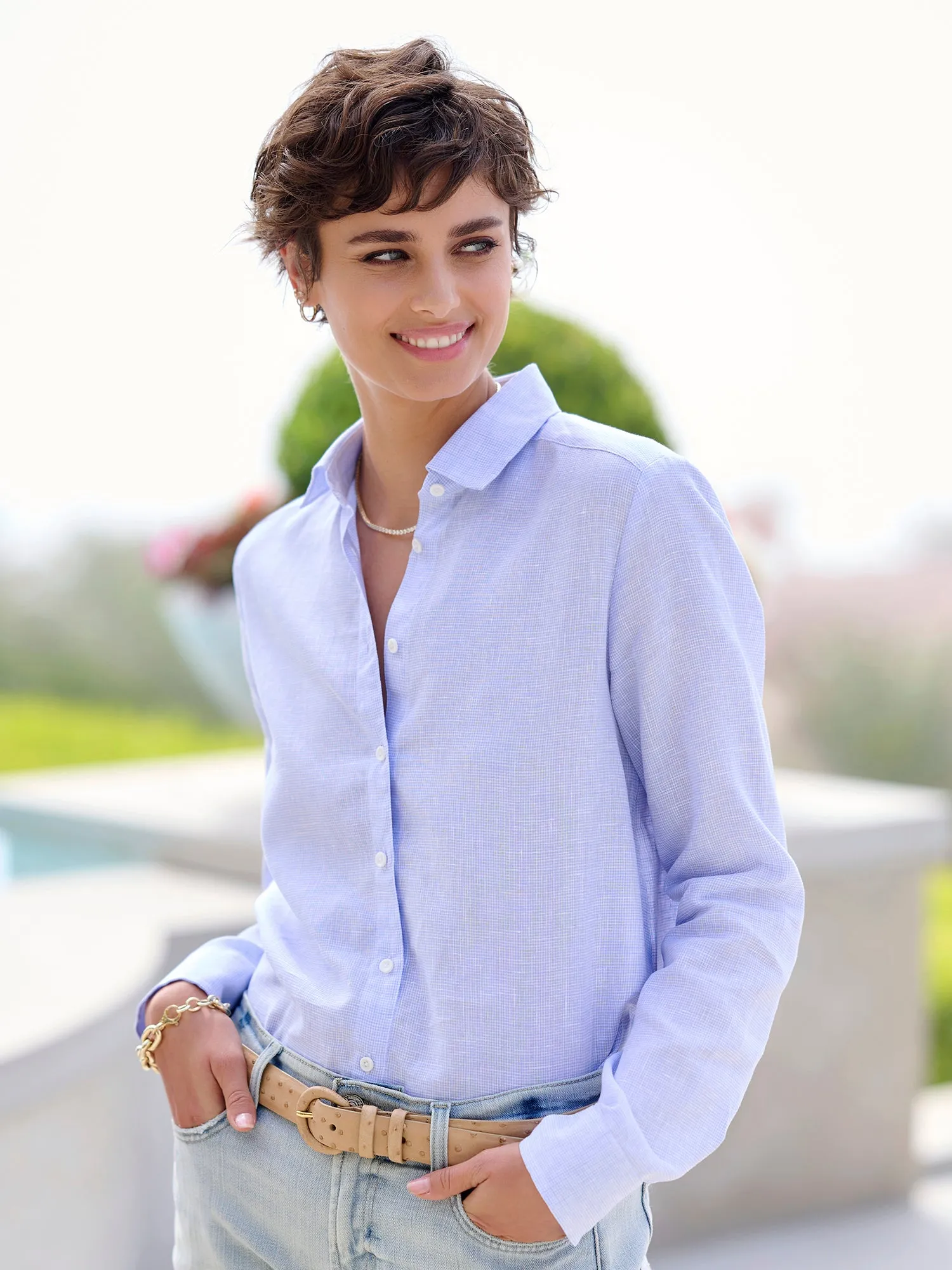 Adeline Check  Linen Shirt