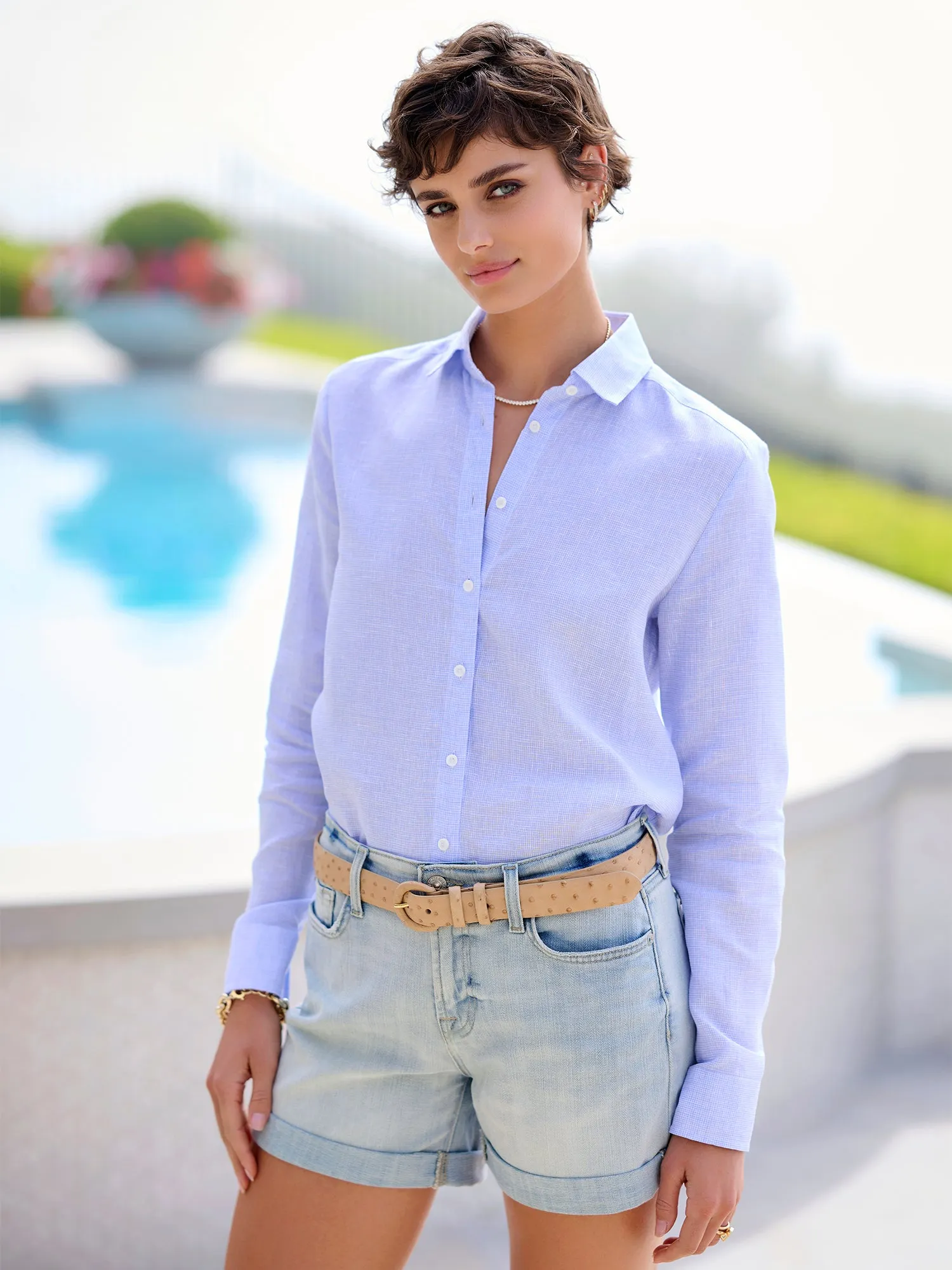 Adeline Check  Linen Shirt