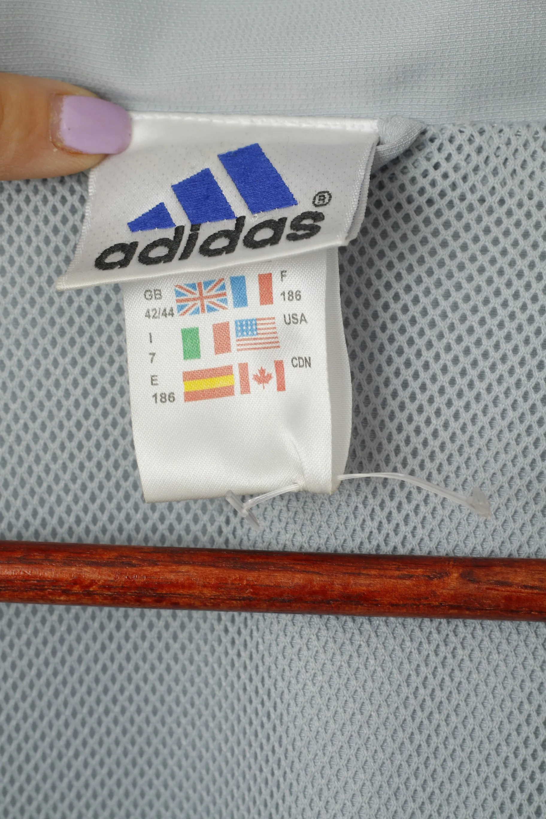Adidas Men 42/44 L Jacket Grey Pullover Zip Neck Activewear Sport Top