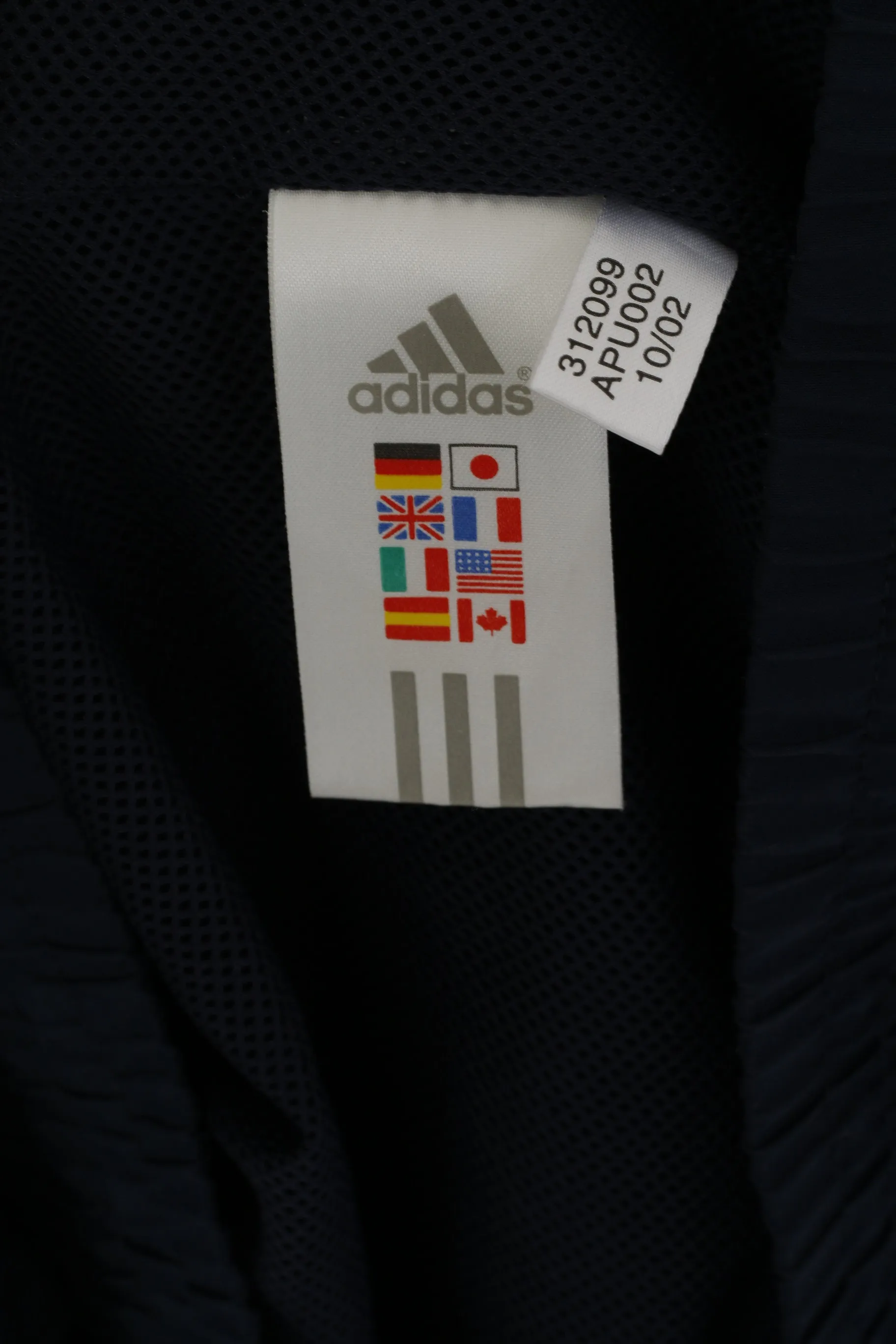 Adidas Men L 186 Jacket Navy Vintage Activewear Full Zip Bomber Sport Top