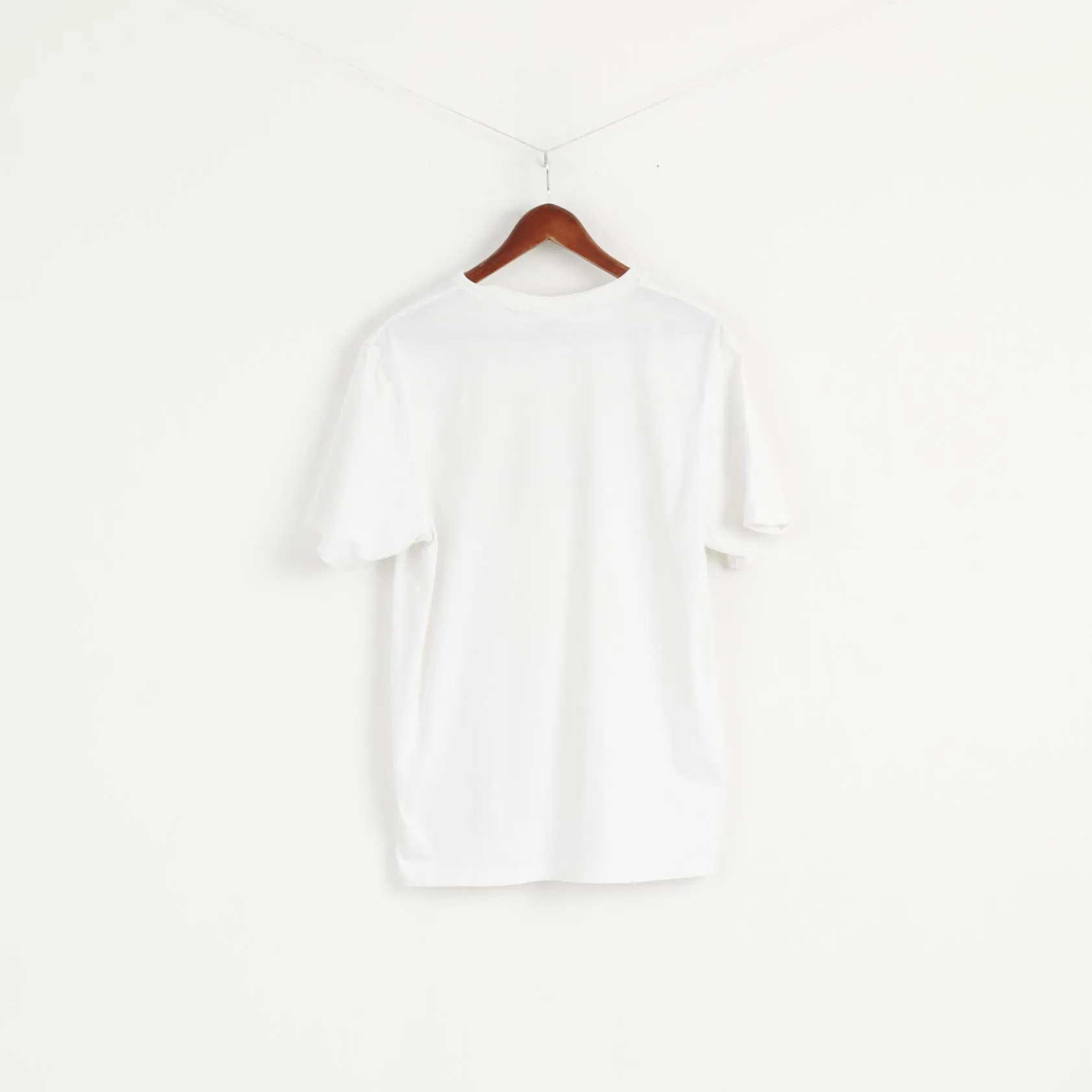 Adidas Men L T- Shirt White Cotton Big Logo Crew Neck Short Sleeve Sport Top