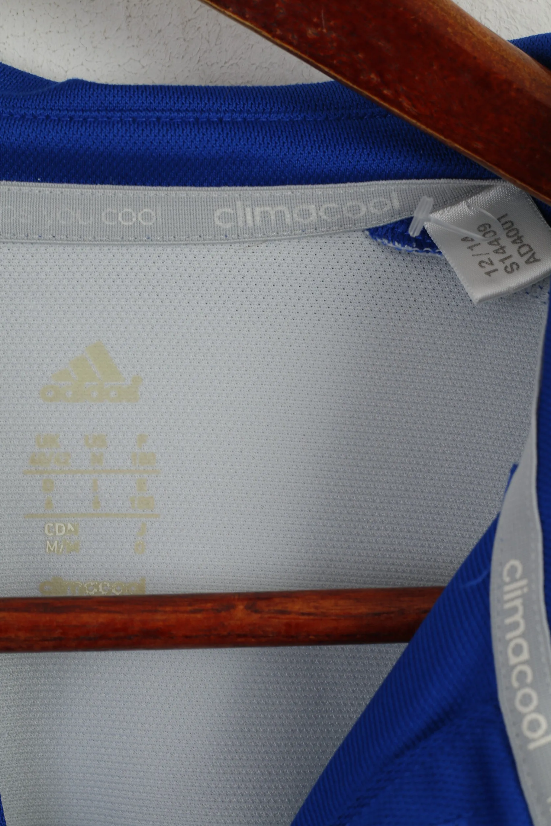 Adidas Men M Polo Shirt Blue National England team Climacool Active Top