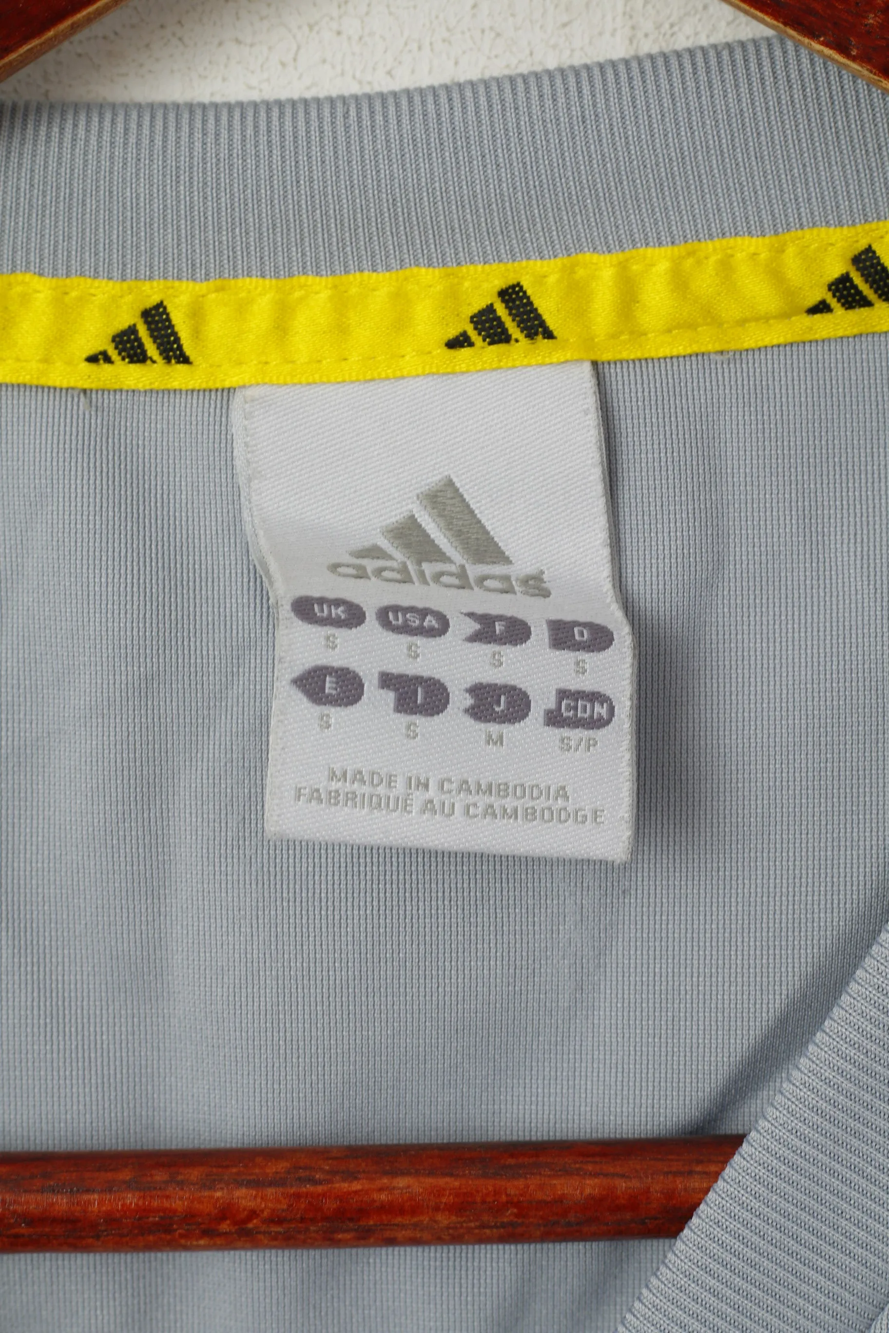 Adidas Men S Shirt Grey Sport Vintage Training Football Climalite Activewear Jersey Top