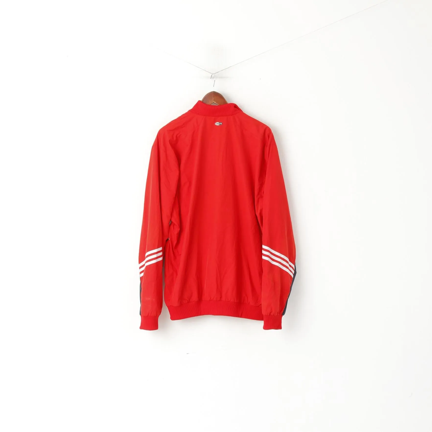 Adidas Men XL Jacket Red Clima 365 Bomber Sportwear Full Zipper Sport Top