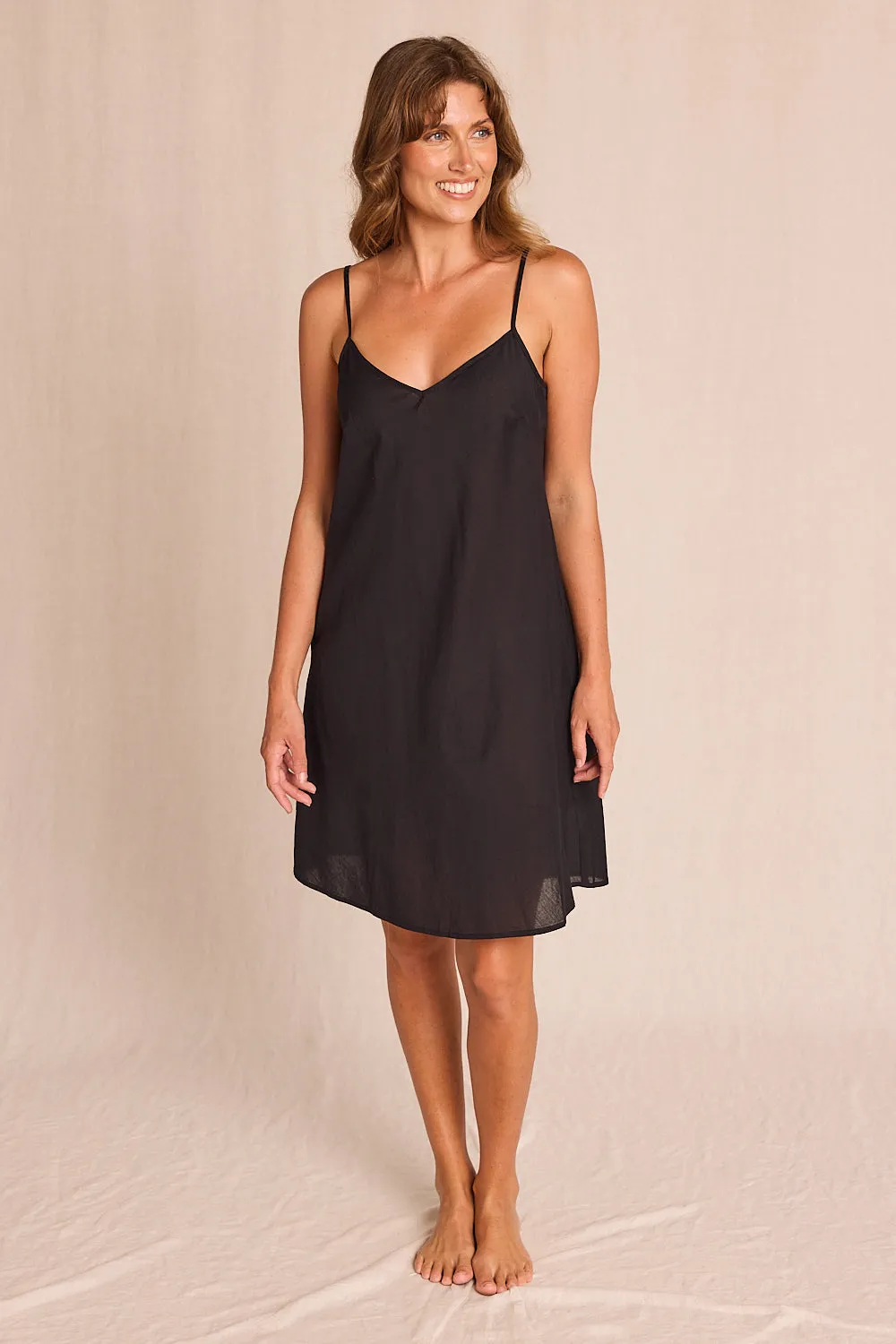 Adrift Cotton Slip in Black Adrift