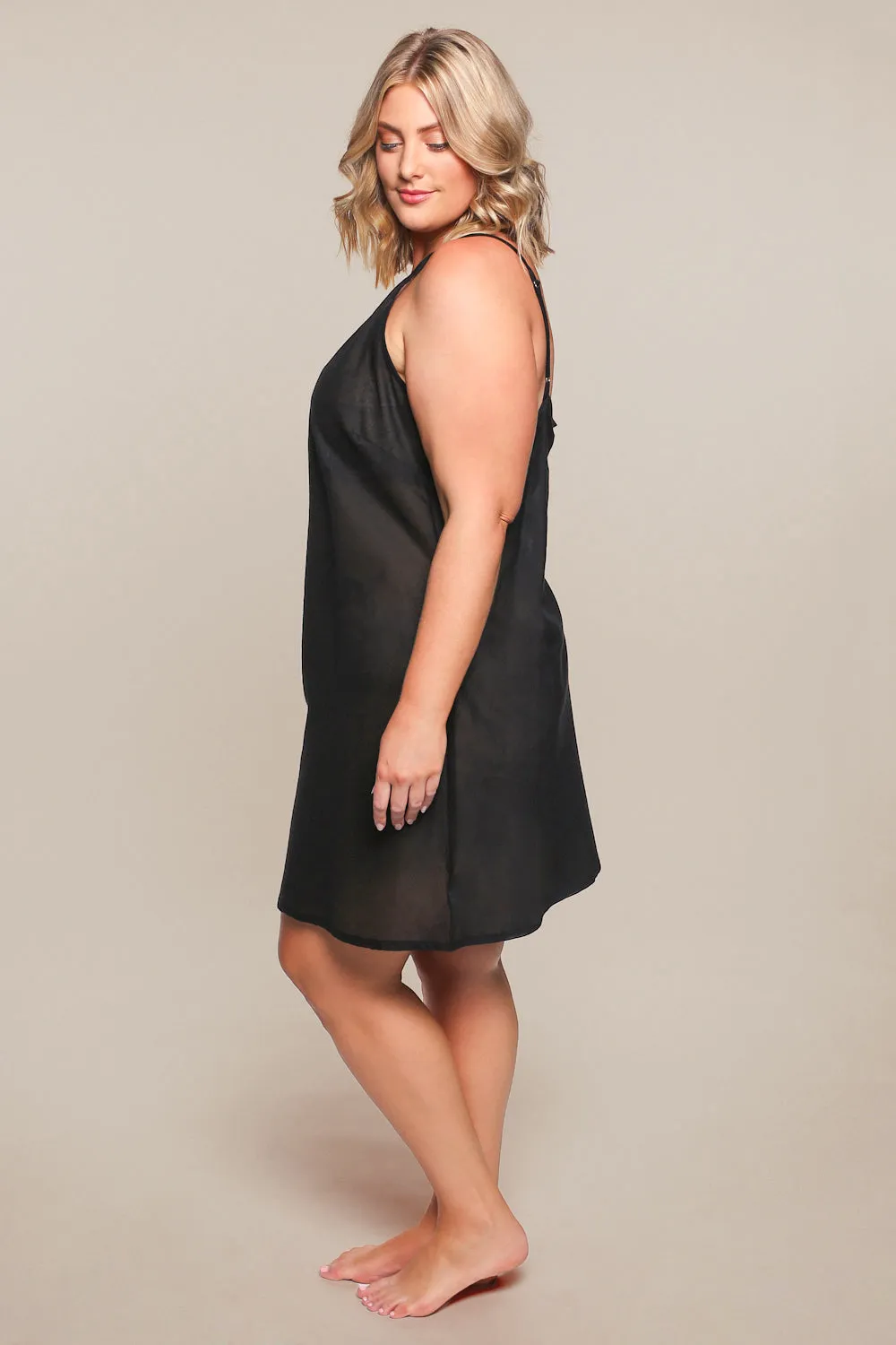 Adrift Cotton Slip in Black Adrift
