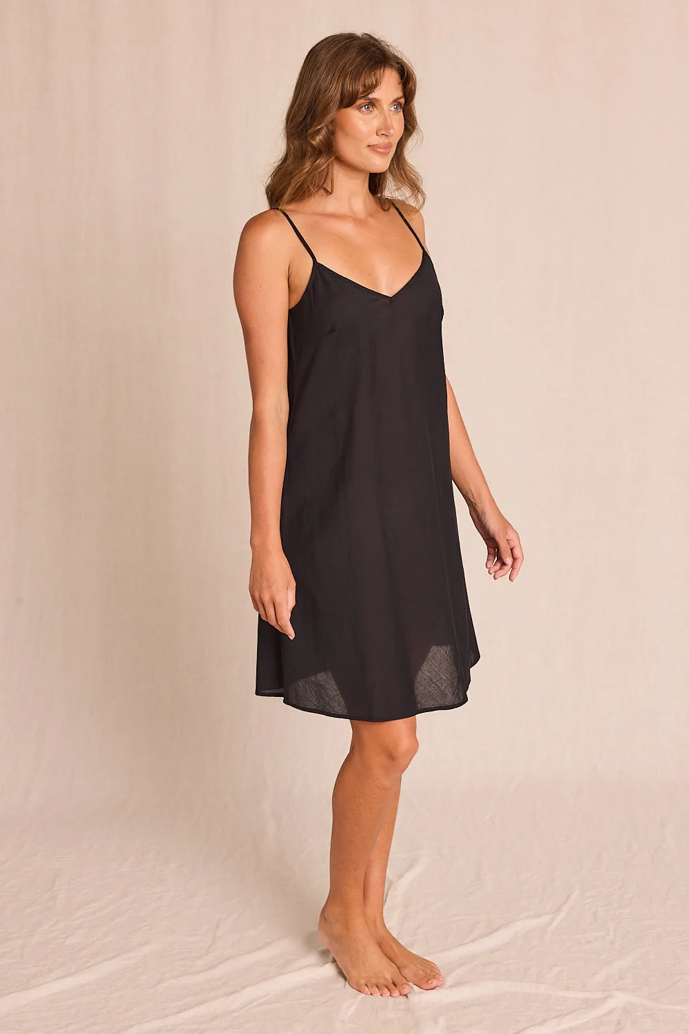 Adrift Cotton Slip in Black Adrift