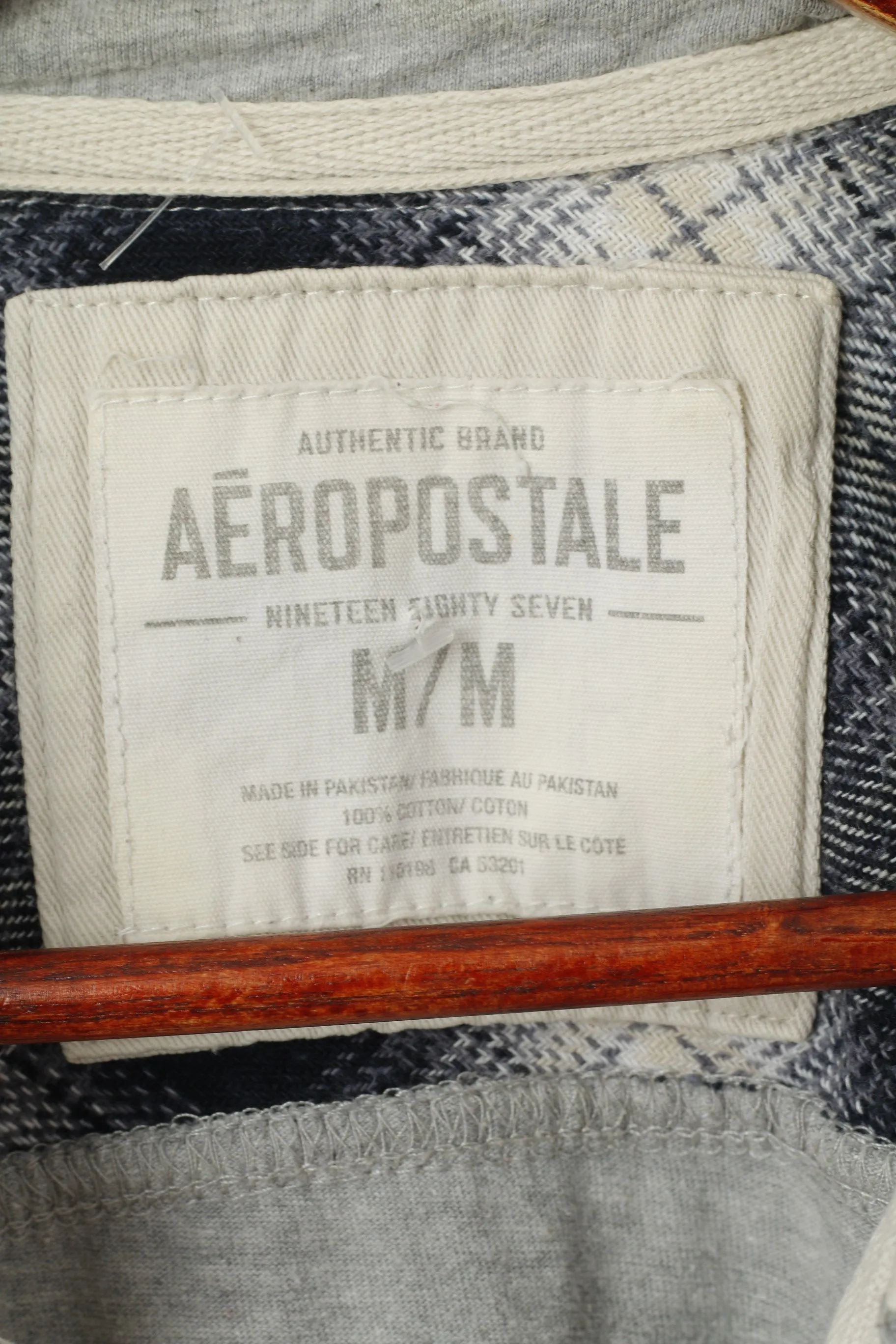 Aeropostale Men M Polo Shirt Grey Cotton 87 Division Vintage Detailed Buttons Top