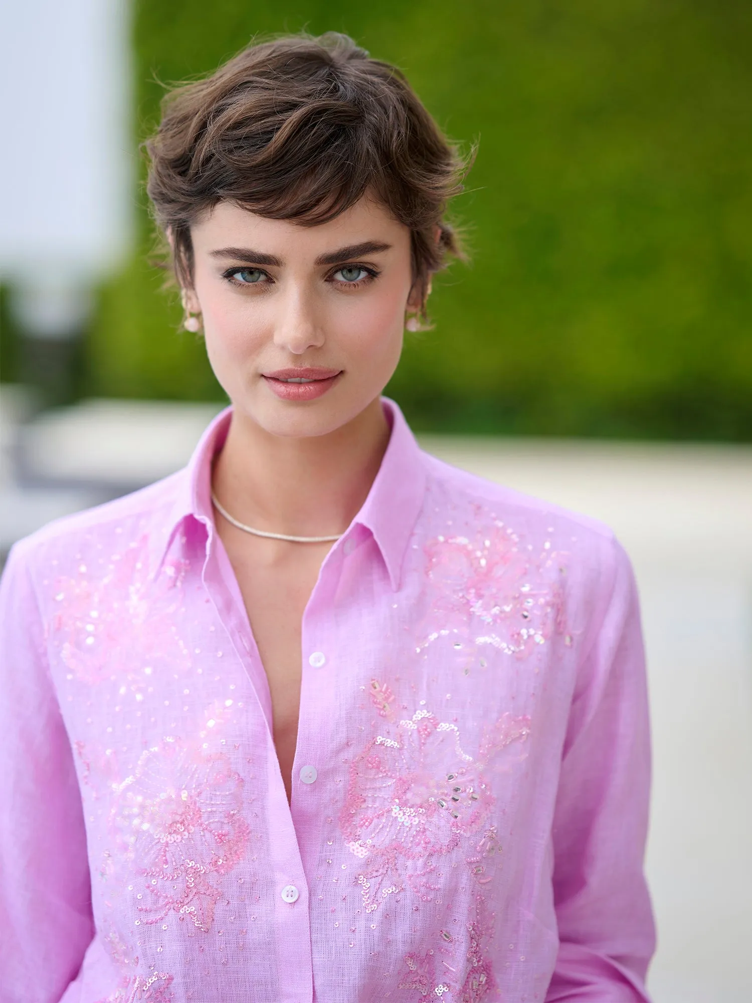 Agatha Beaded Linen Shirt