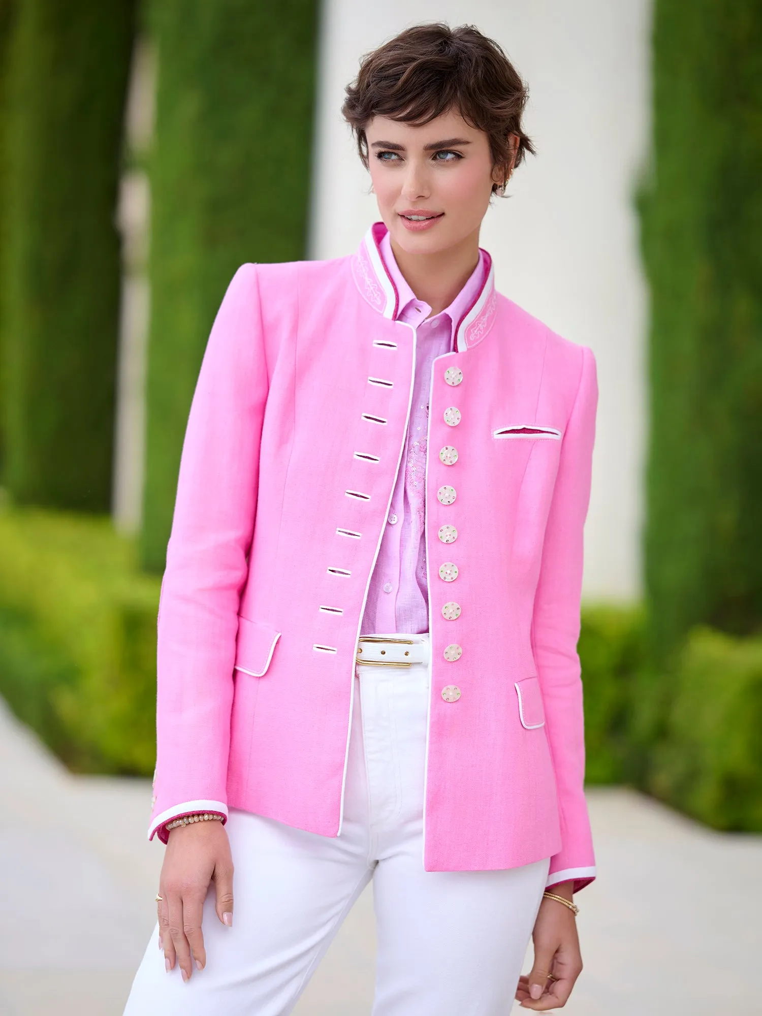 Agatha Beaded Linen Shirt