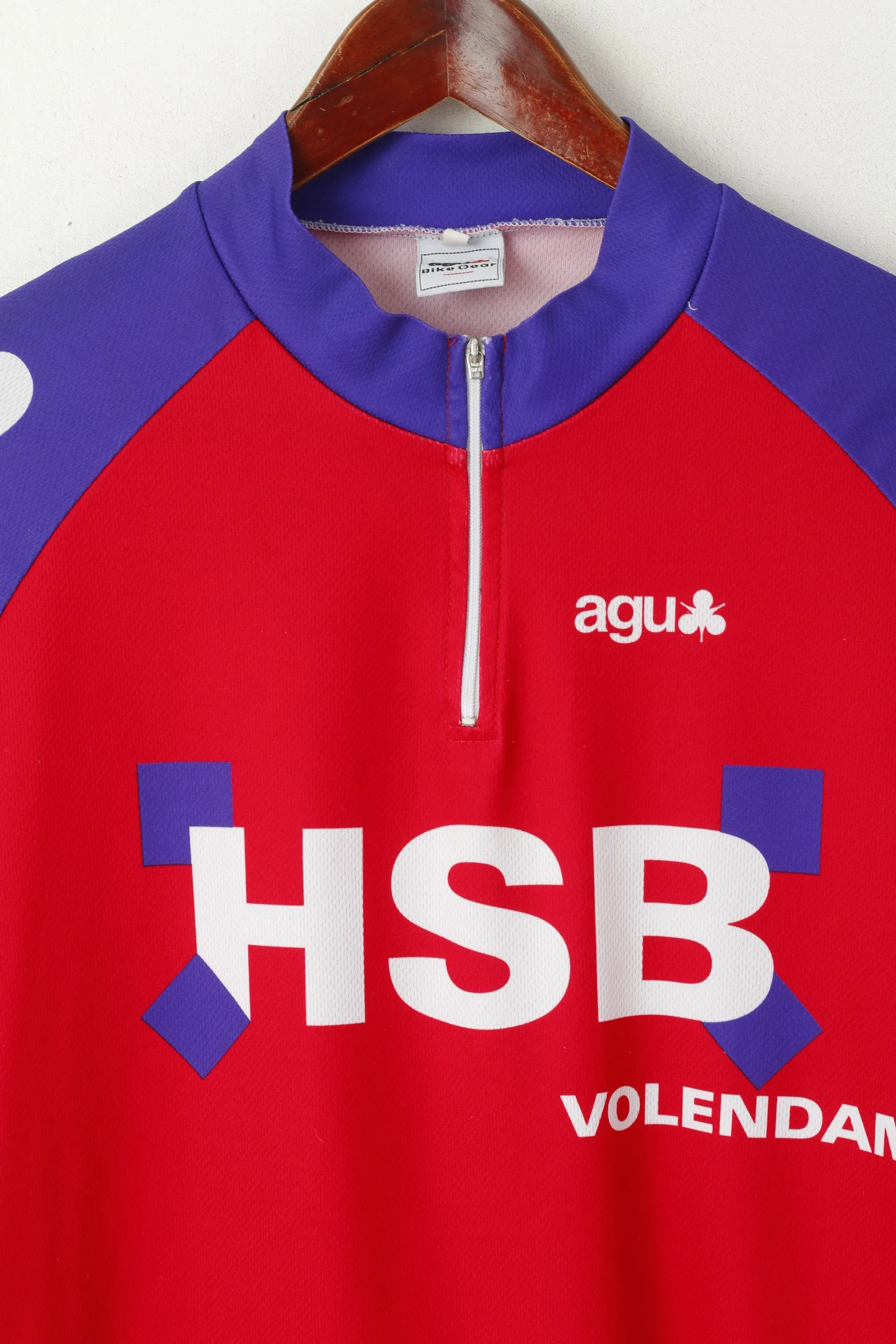 AGU Bike Gear Men XL Cycling Shirt Red Purple Vintage Made in Italy Volendam Top