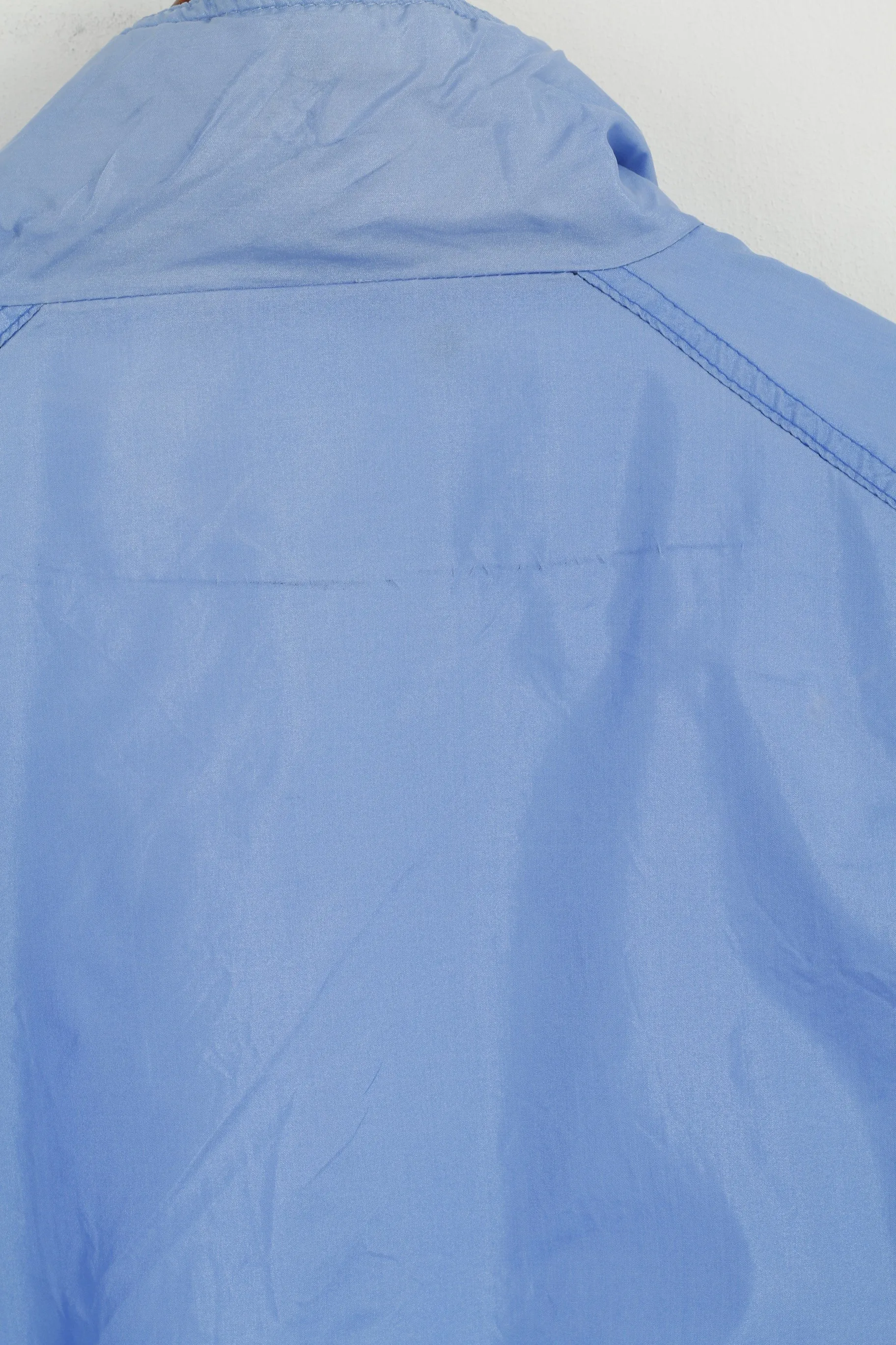 Alex Athletics Men 007 M Jacket Blue Shiny Nylon Full Zipper Activewear Bomber Top