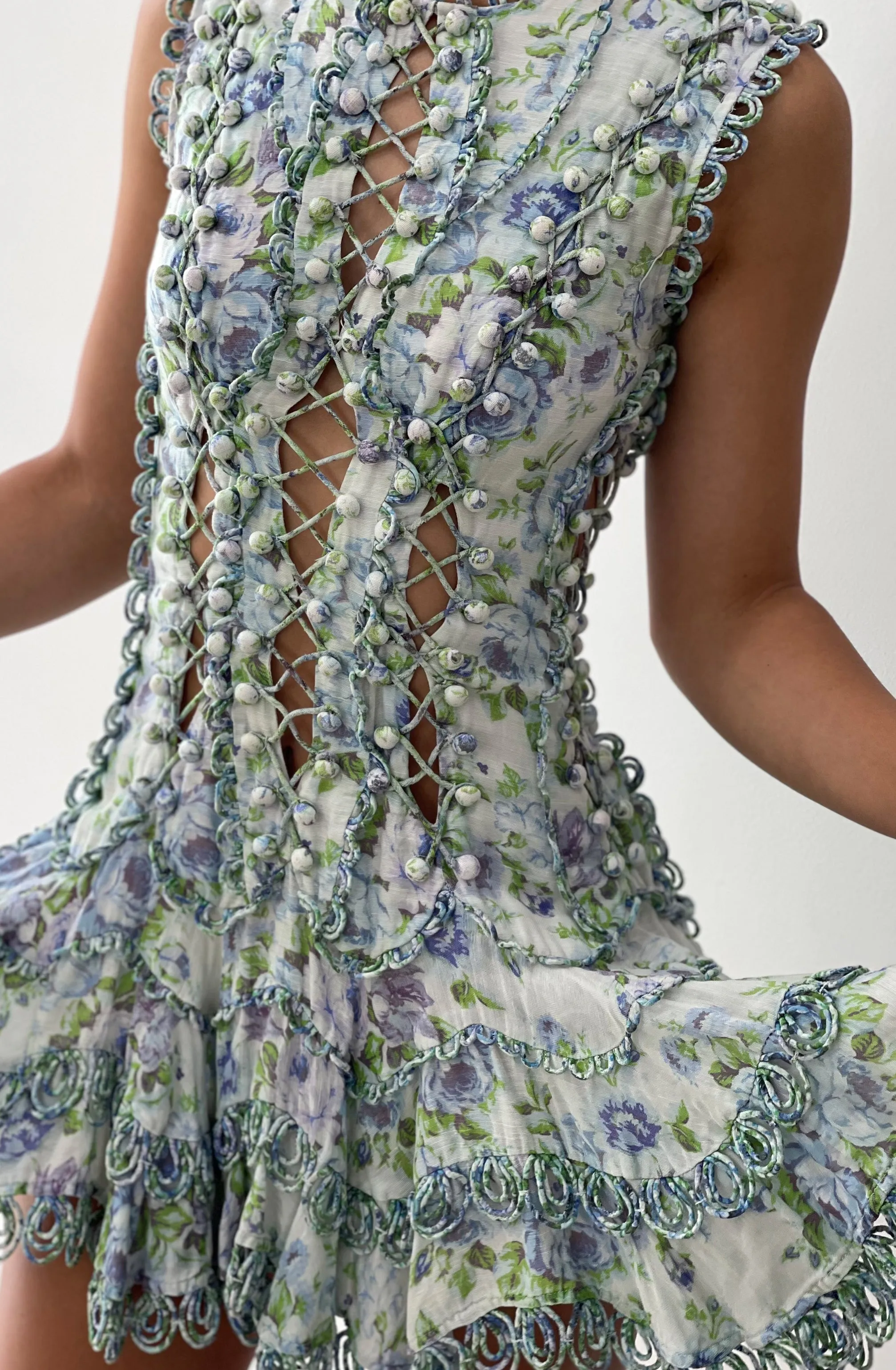Altered Zimmermann Whitewave Laced Flip Dress (with sleeves removed)