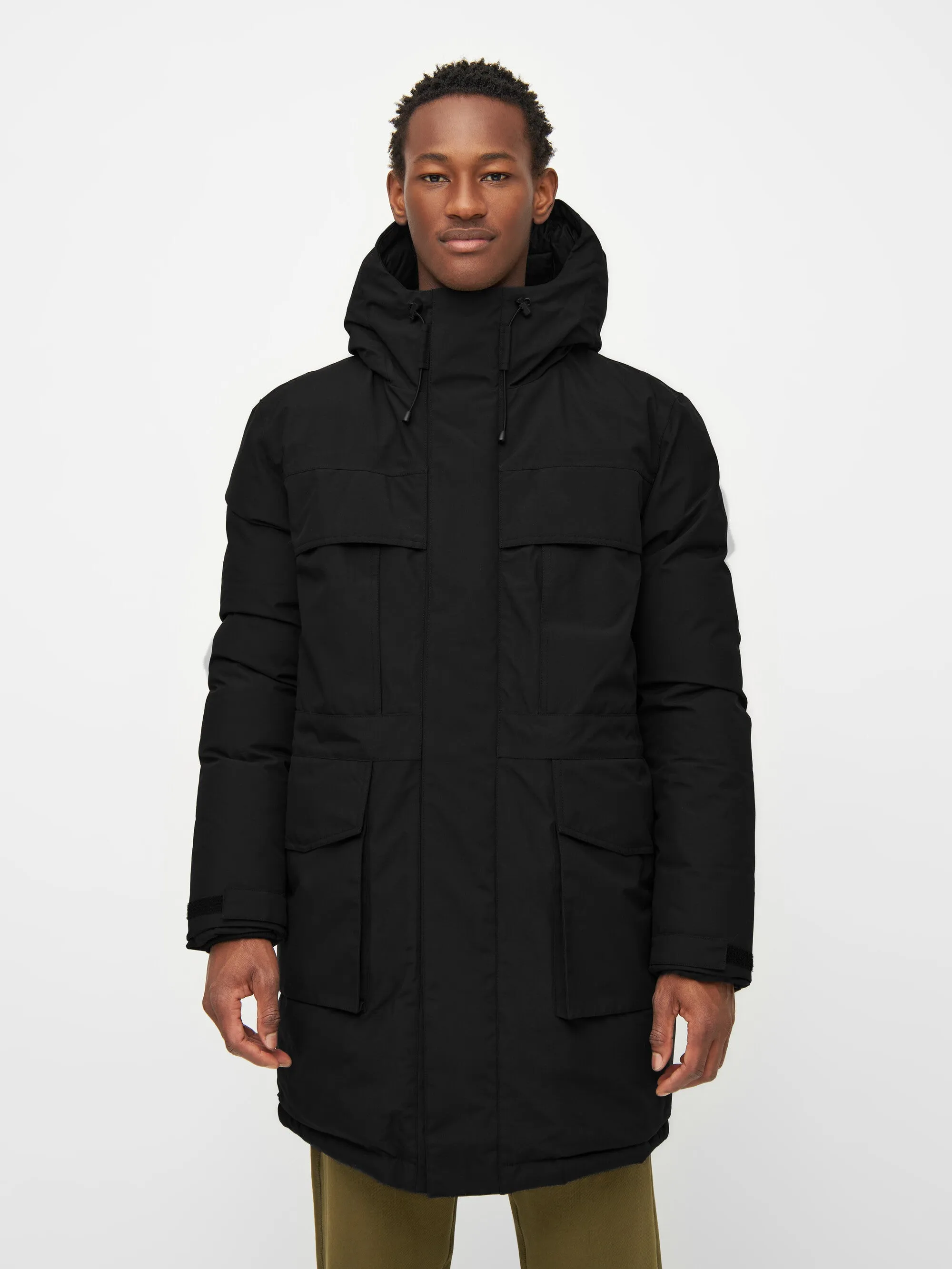 APEX CANVAS long padded coat - Black Jet Knowledge Cotton