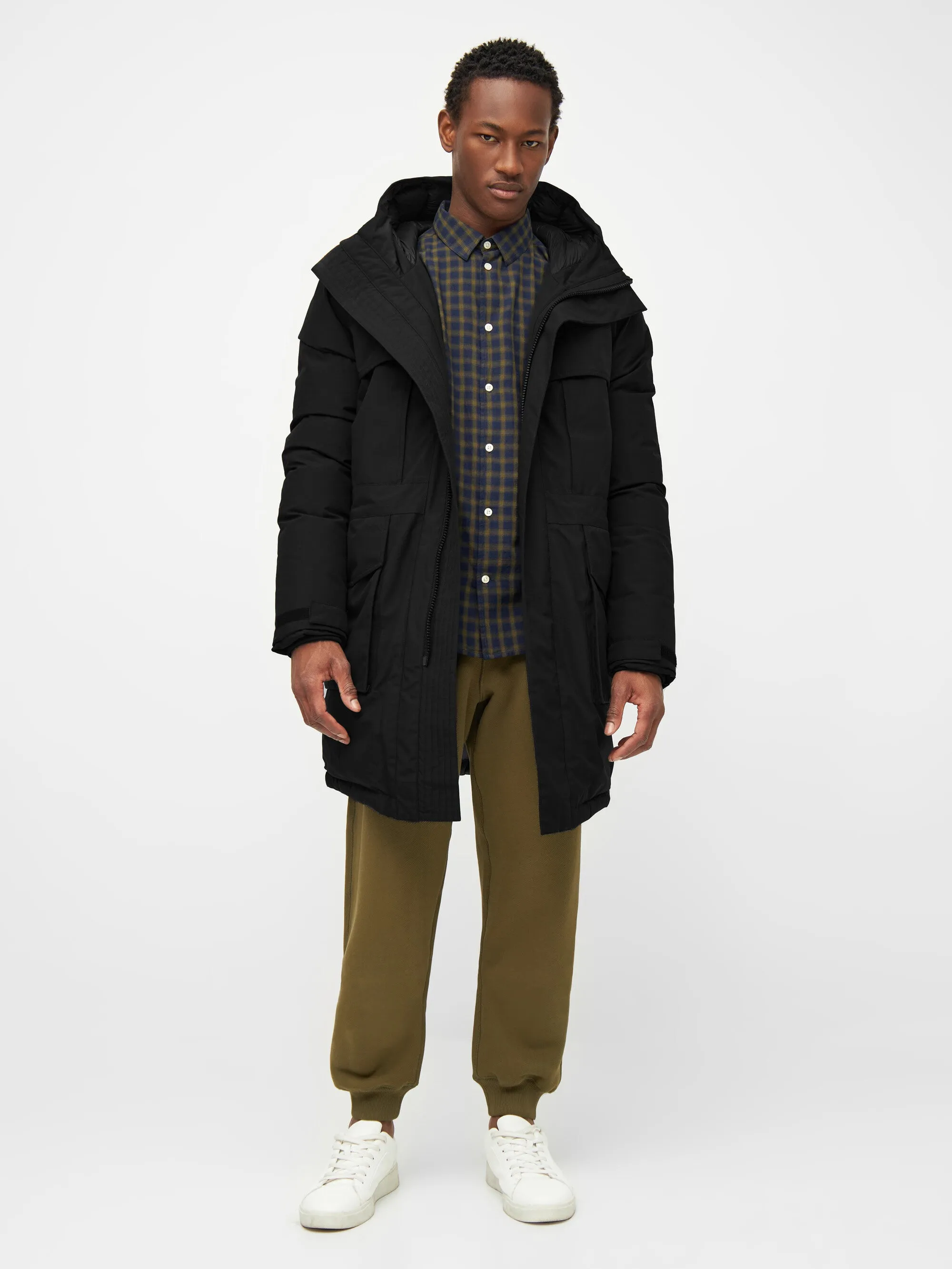 APEX CANVAS long padded coat - Black Jet Knowledge Cotton