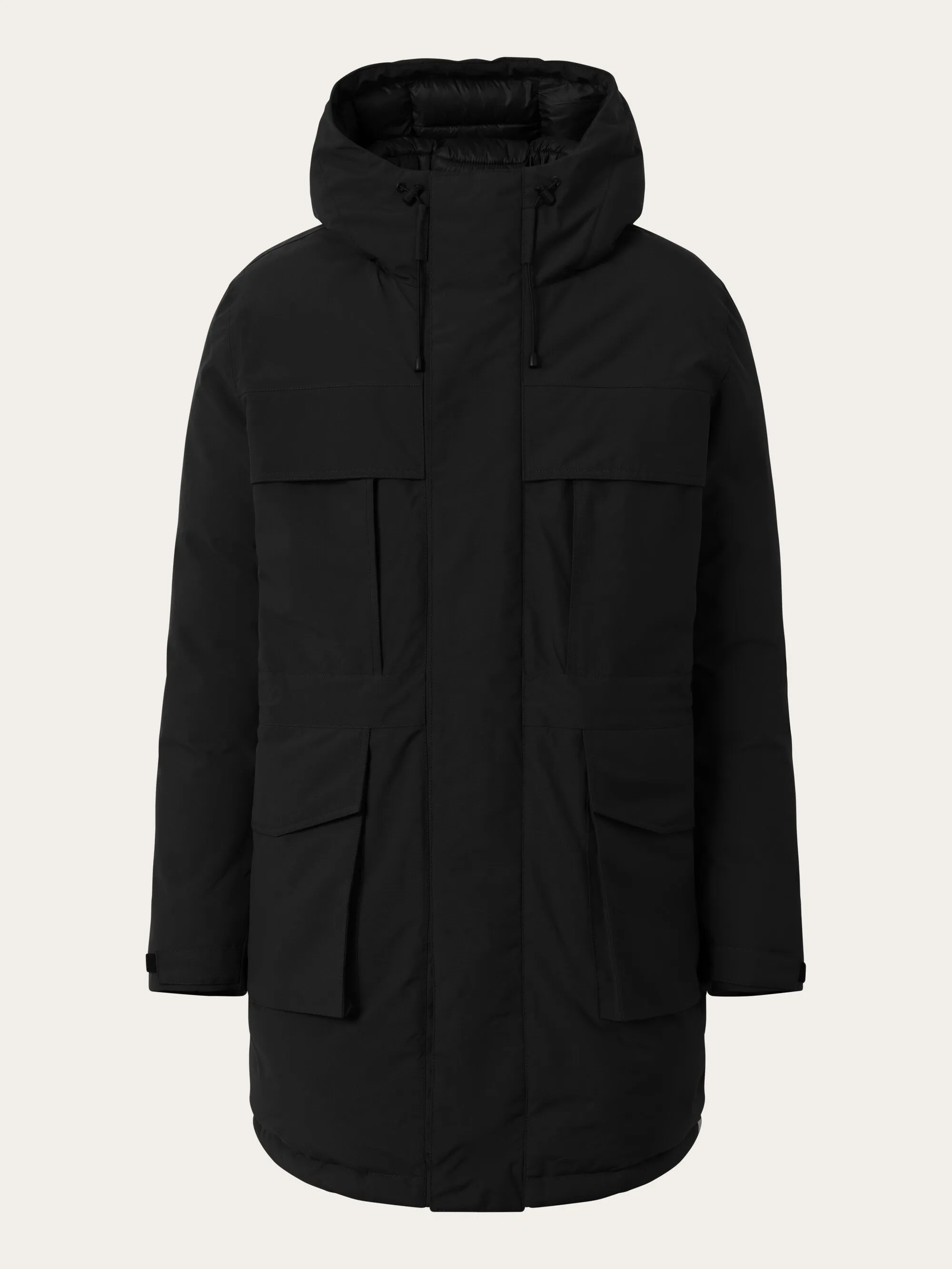 APEX CANVAS long padded coat - Black Jet Knowledge Cotton