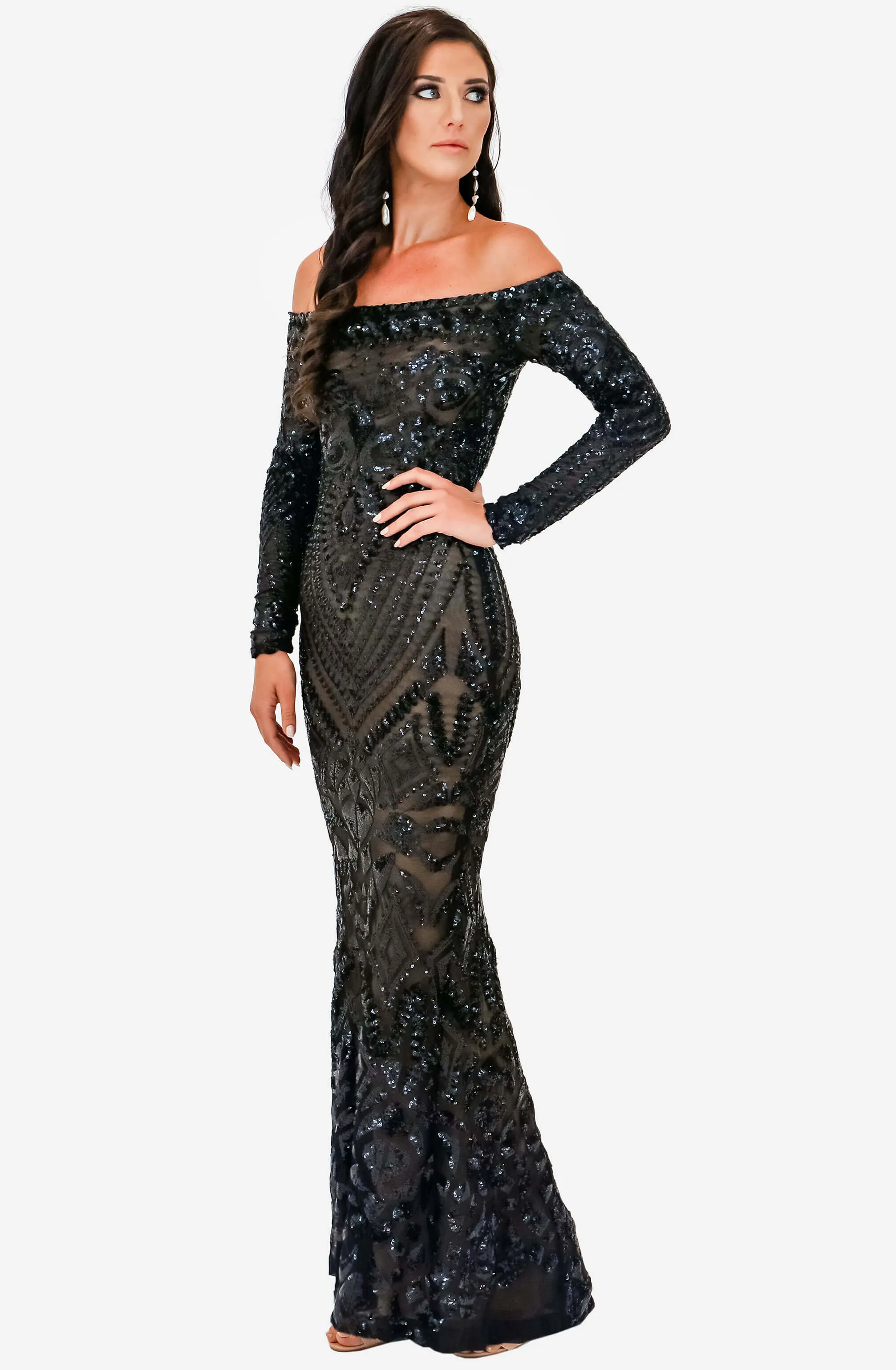 Arabella Black Dress by Nadine Merabi