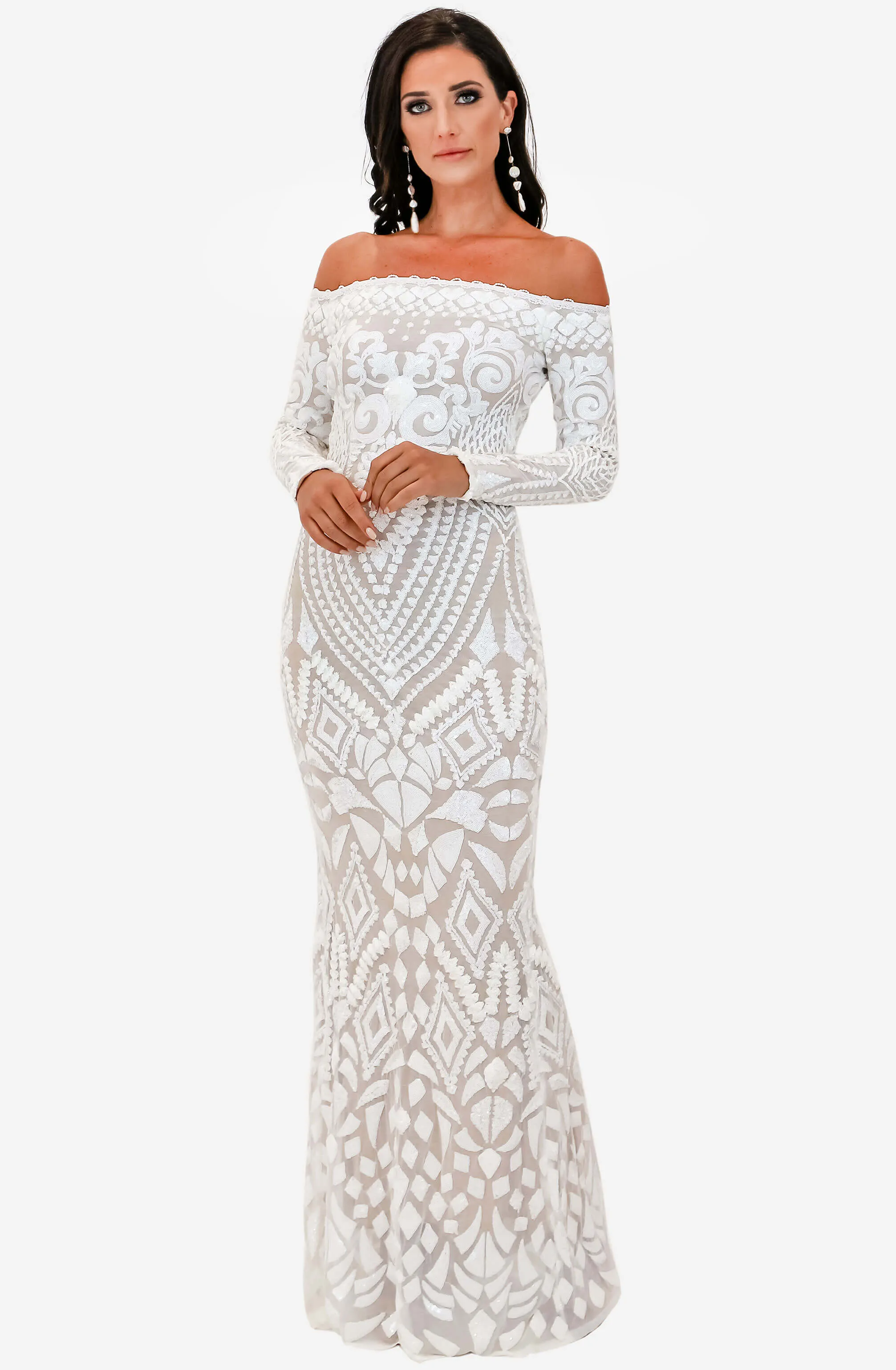 Arabella White Dress by Nadine Merabi