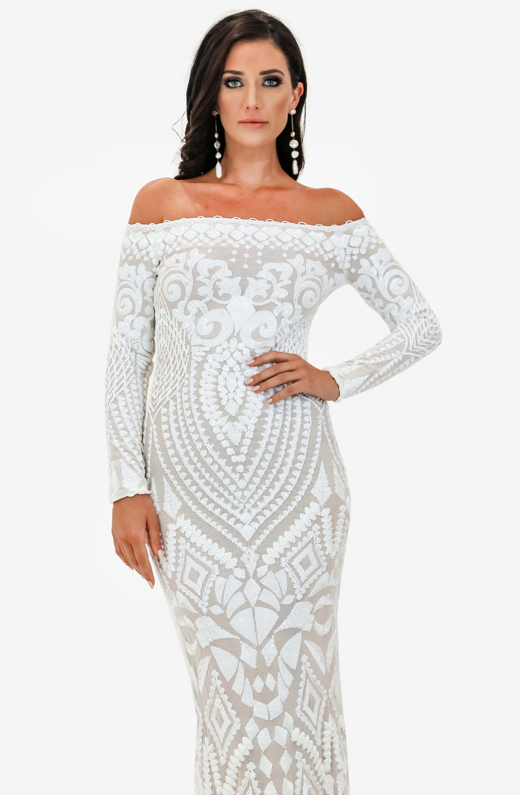 Arabella White Dress by Nadine Merabi