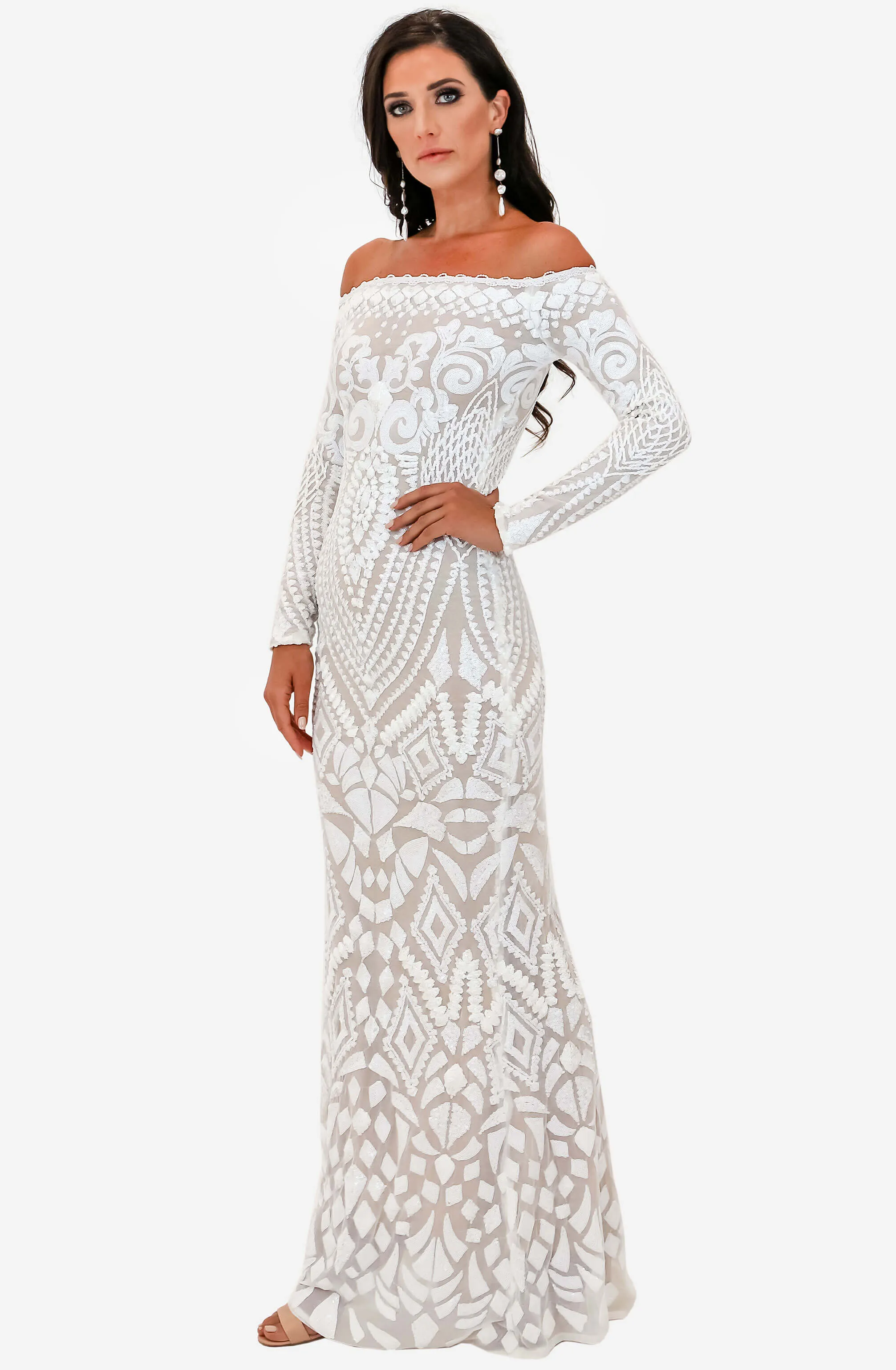 Arabella White Dress by Nadine Merabi