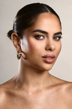 Ariesha | Gold Diamante Small Hoop Earrings Club L London