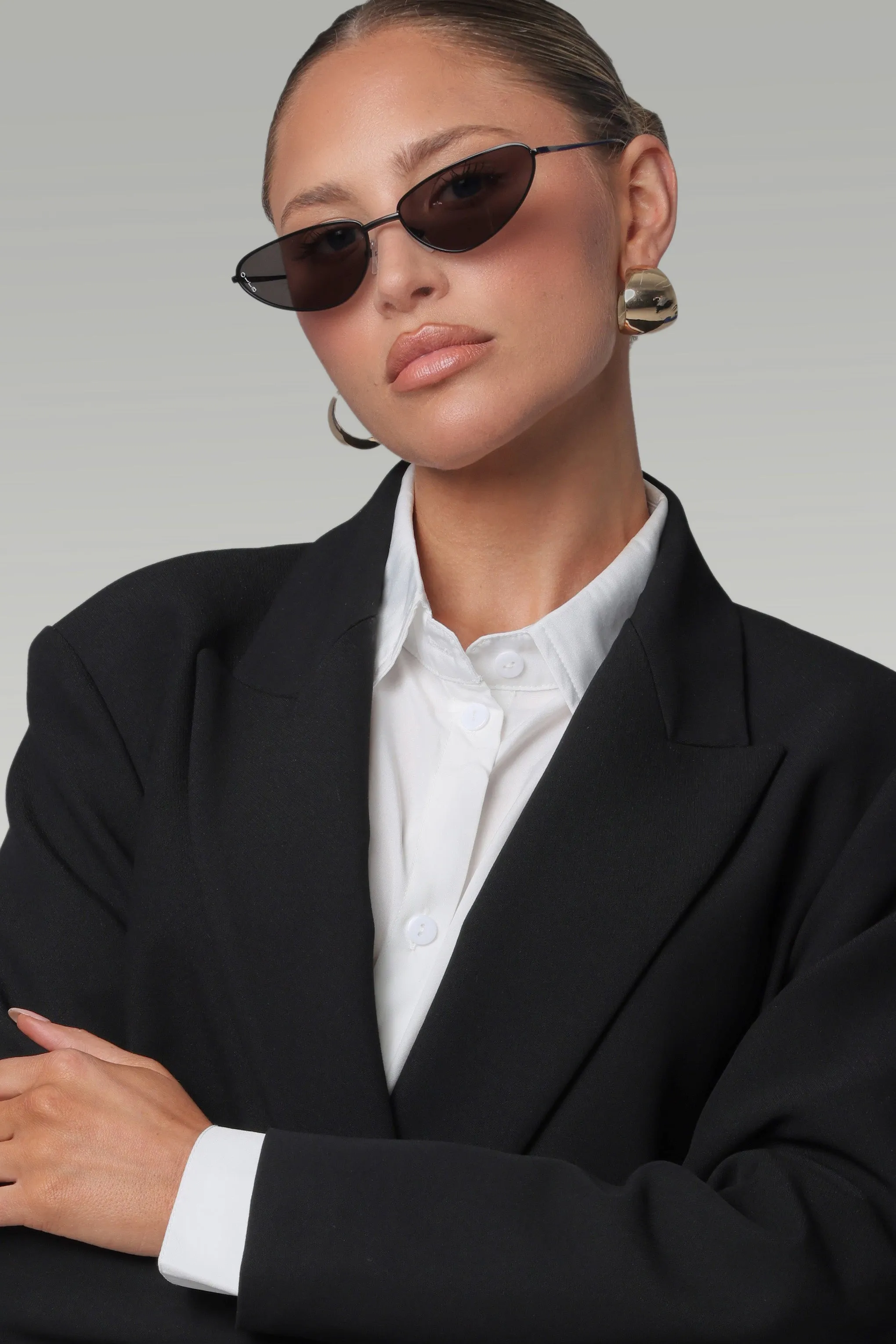 Aster | Otra Black Metal Cat Eye Sunglasses Club L London