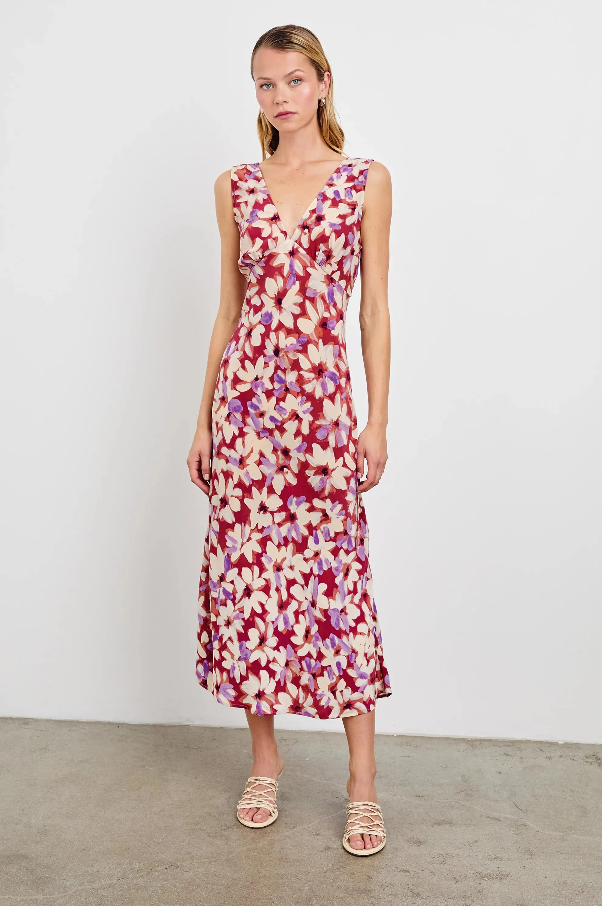 AUDRINA AMARANTH FLORAL DRESS