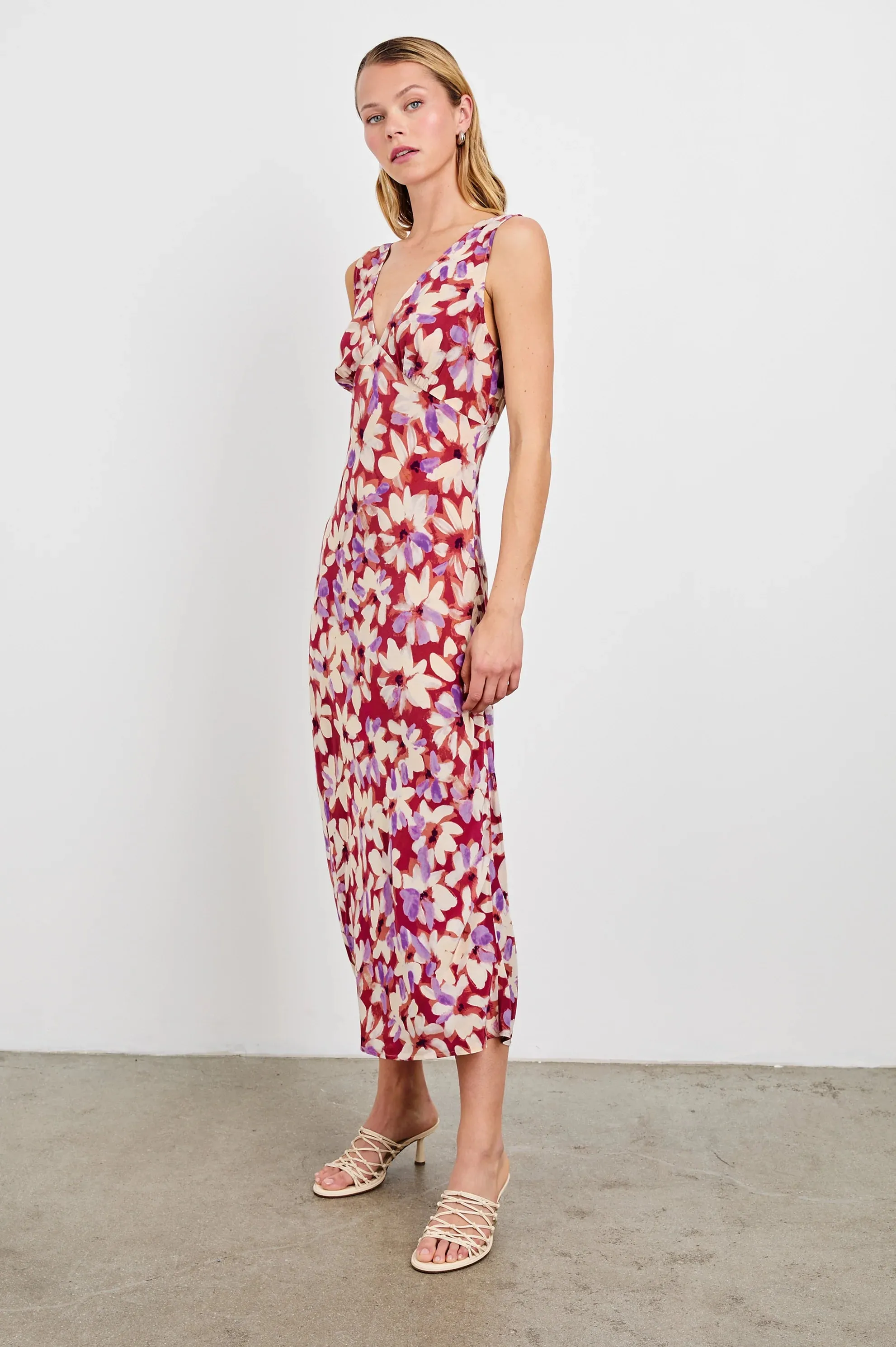AUDRINA AMARANTH FLORAL DRESS