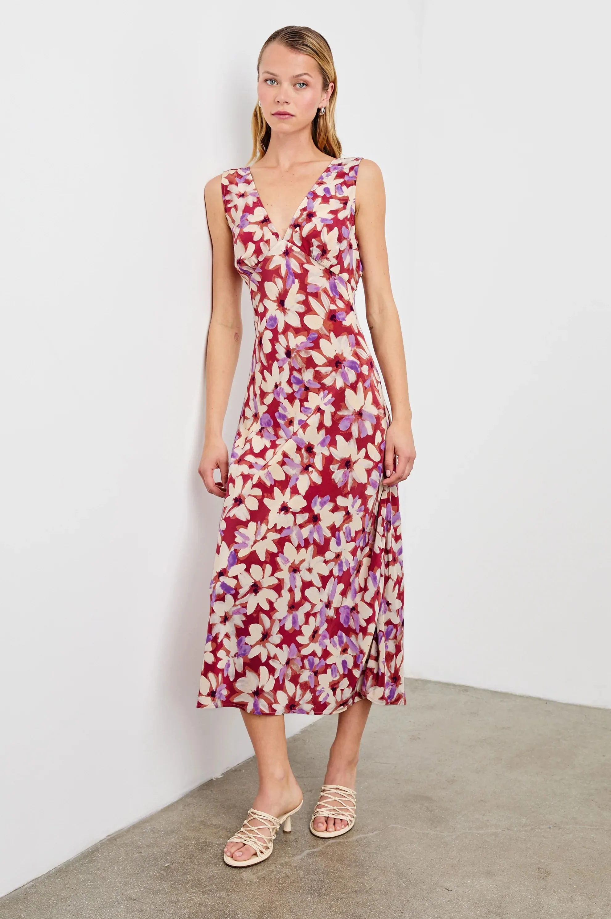 AUDRINA AMARANTH FLORAL DRESS