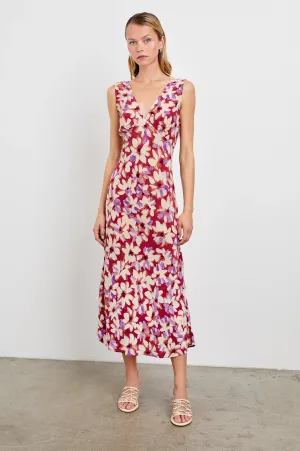 AUDRINA AMARANTH FLORAL DRESS