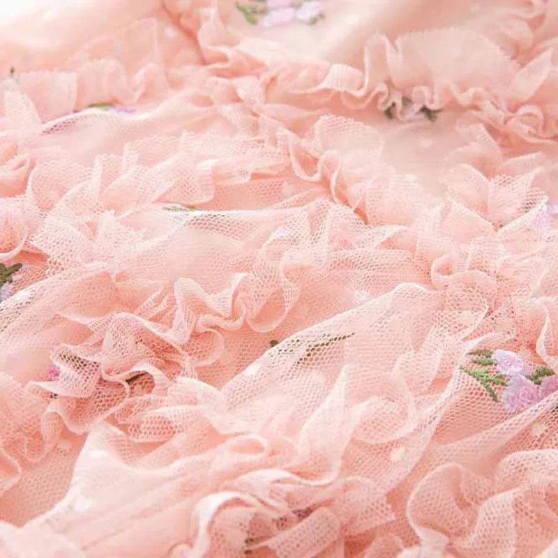 AURORA RUFFLES TULLE MINI DRESS IN PINK Gloria Lanvin