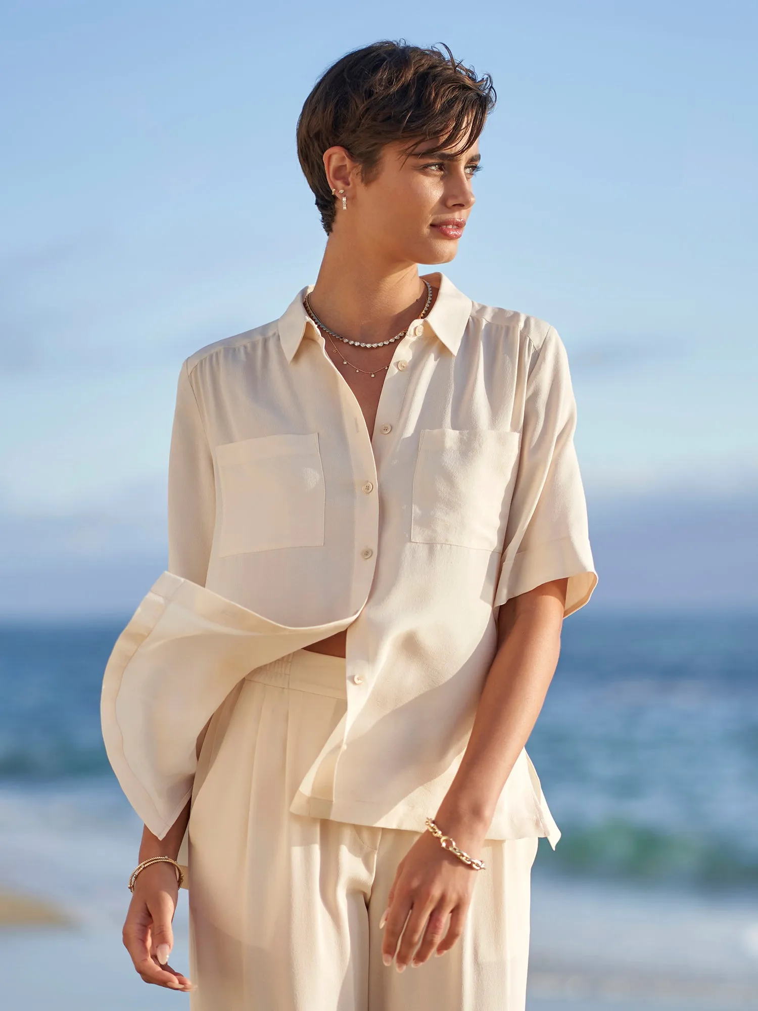 Avery Silk Camp Shirt