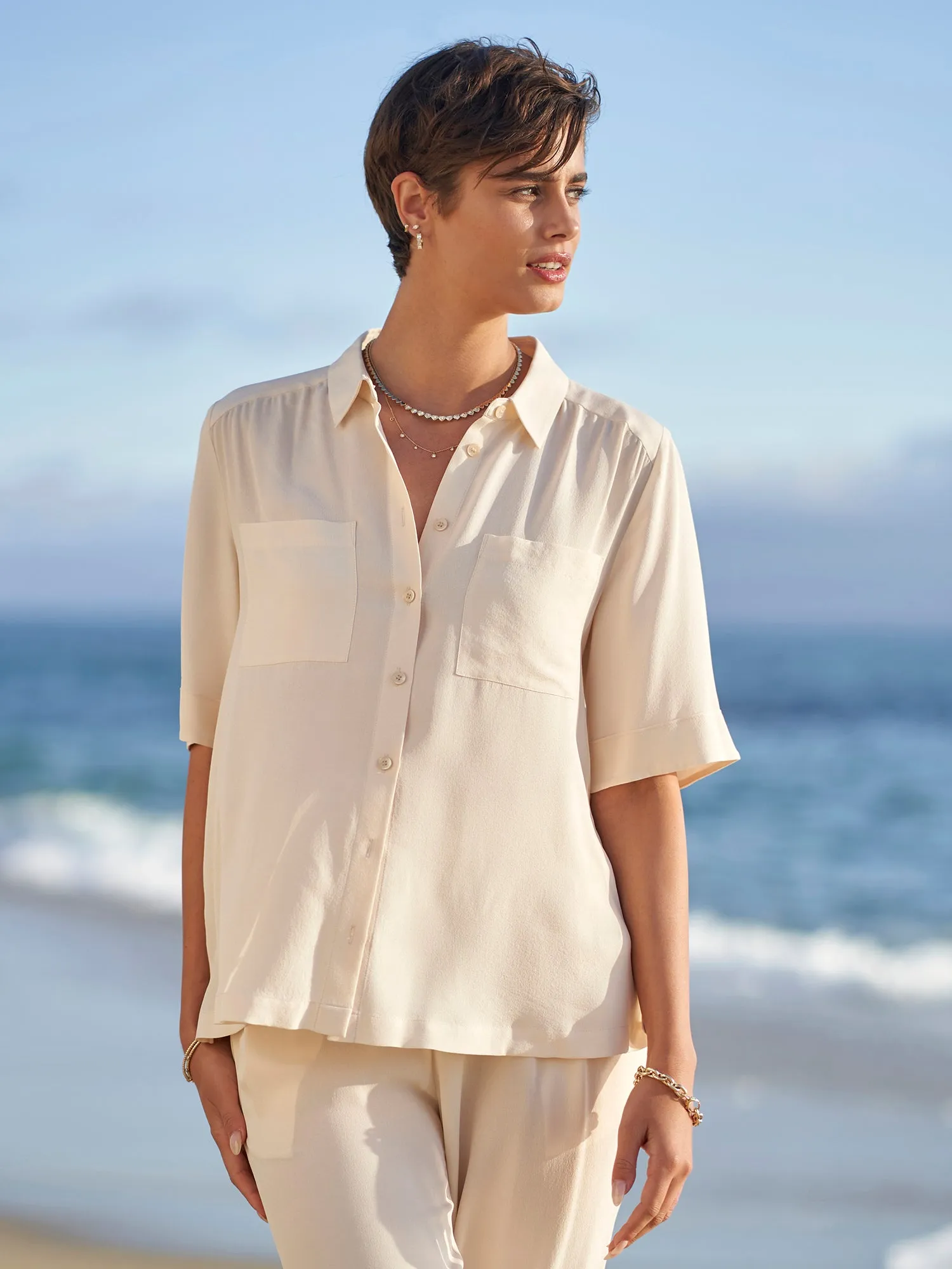Avery Silk Camp Shirt