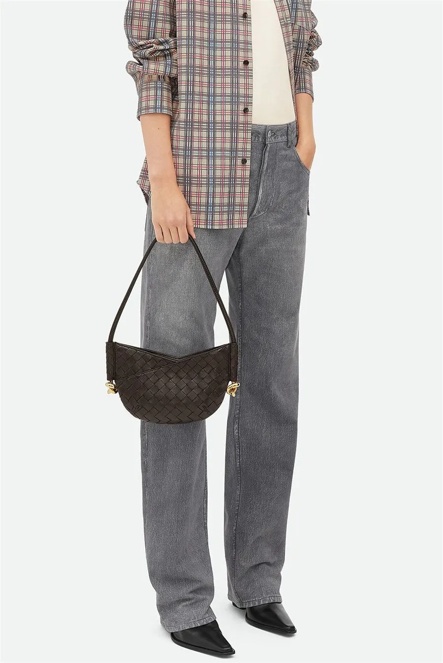 Azalea Weave Mini Shoulder Bag - Chocolate Gloria Lanvin