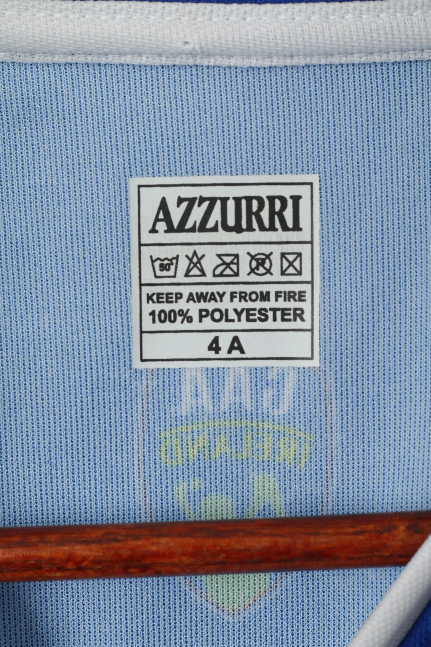 AZZURRI Men 4 S Polo Shirt Blue GAA IRELAND Gaelic Football Vintage Shirt