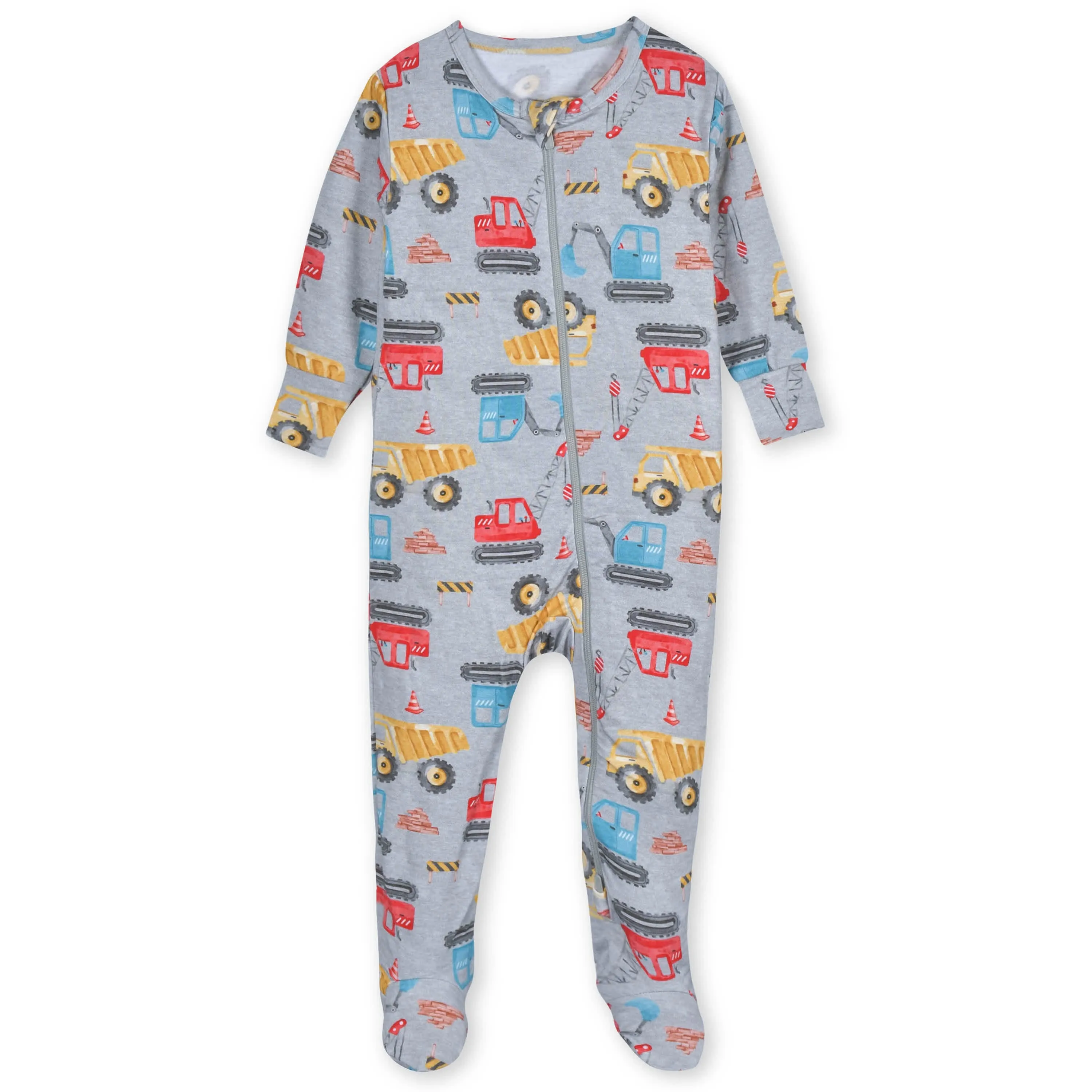 Baby & Toddler Boys Construction Trucks Buttery Soft Viscose Made from Eucalyptus Snug Fit Footed Pajamas Gerber Childrenswea