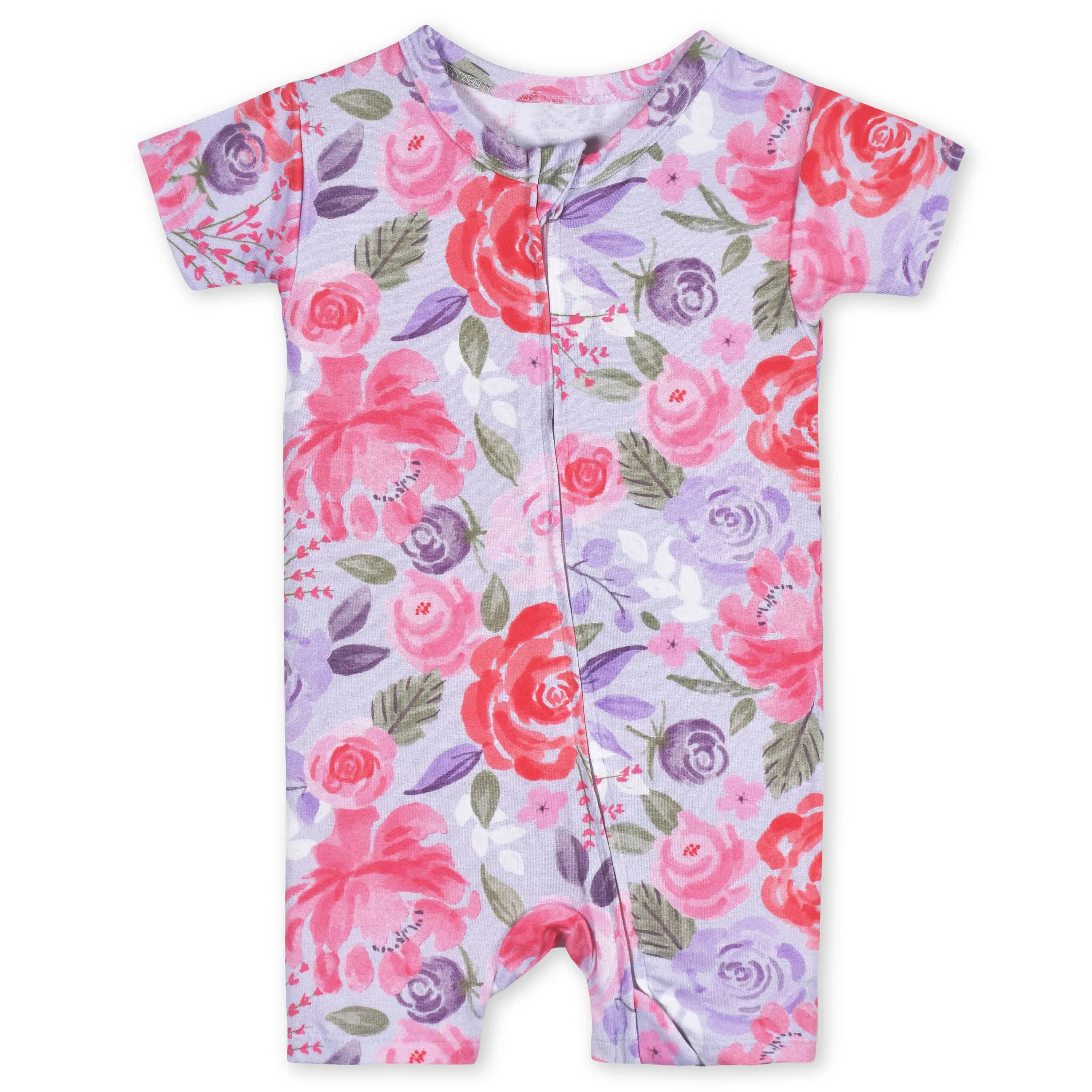 Baby Girls Lilac Garden Buttery Soft Viscose Made from Eucalyptus Snug Fit Romper Gerber Childrenswea