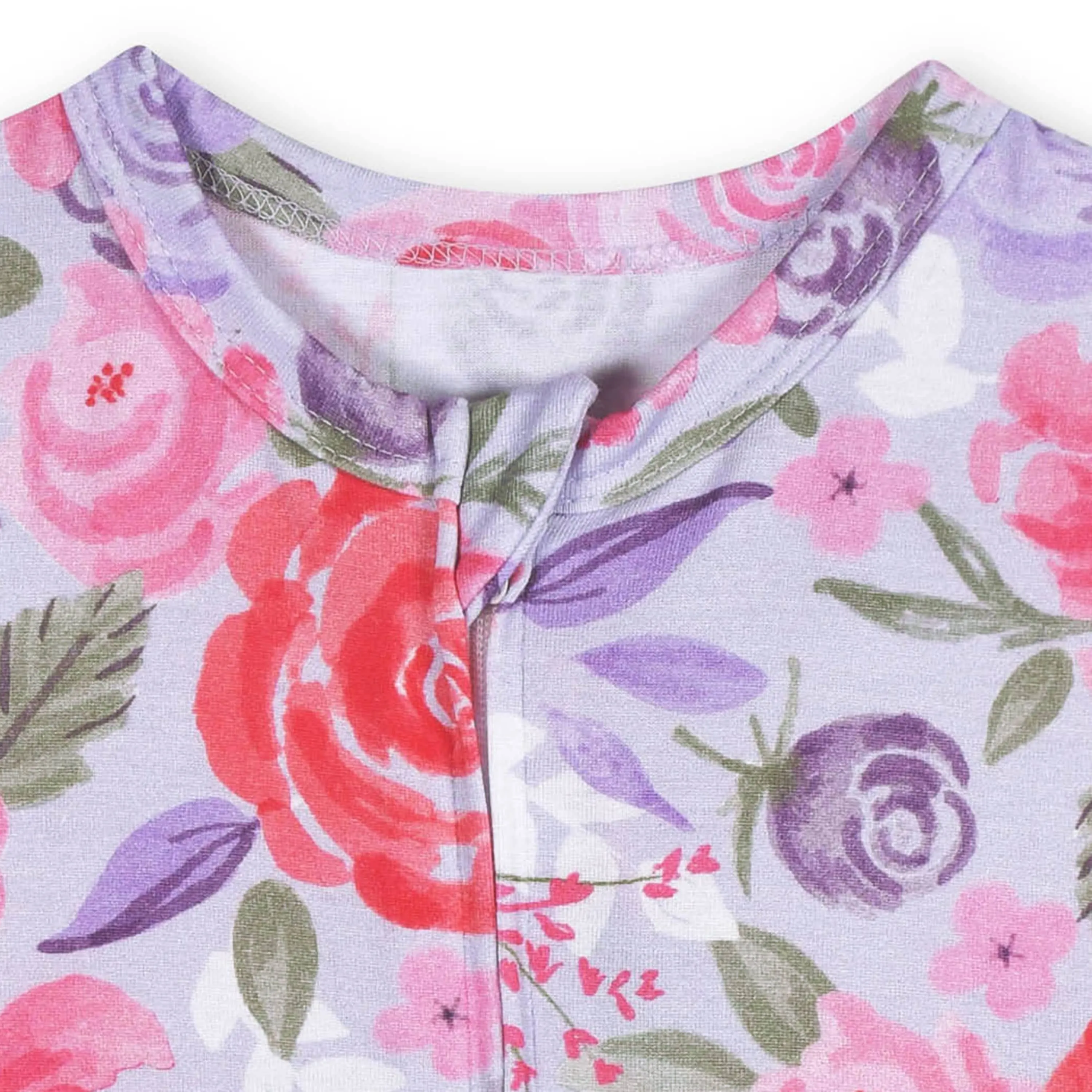 Baby Girls Lilac Garden Buttery Soft Viscose Made from Eucalyptus Snug Fit Romper Gerber Childrenswea