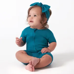 Baby Ocean Teal Buttery Soft Viscose Made from Eucalyptus Snug Fit Romper Gerber Childrenswea