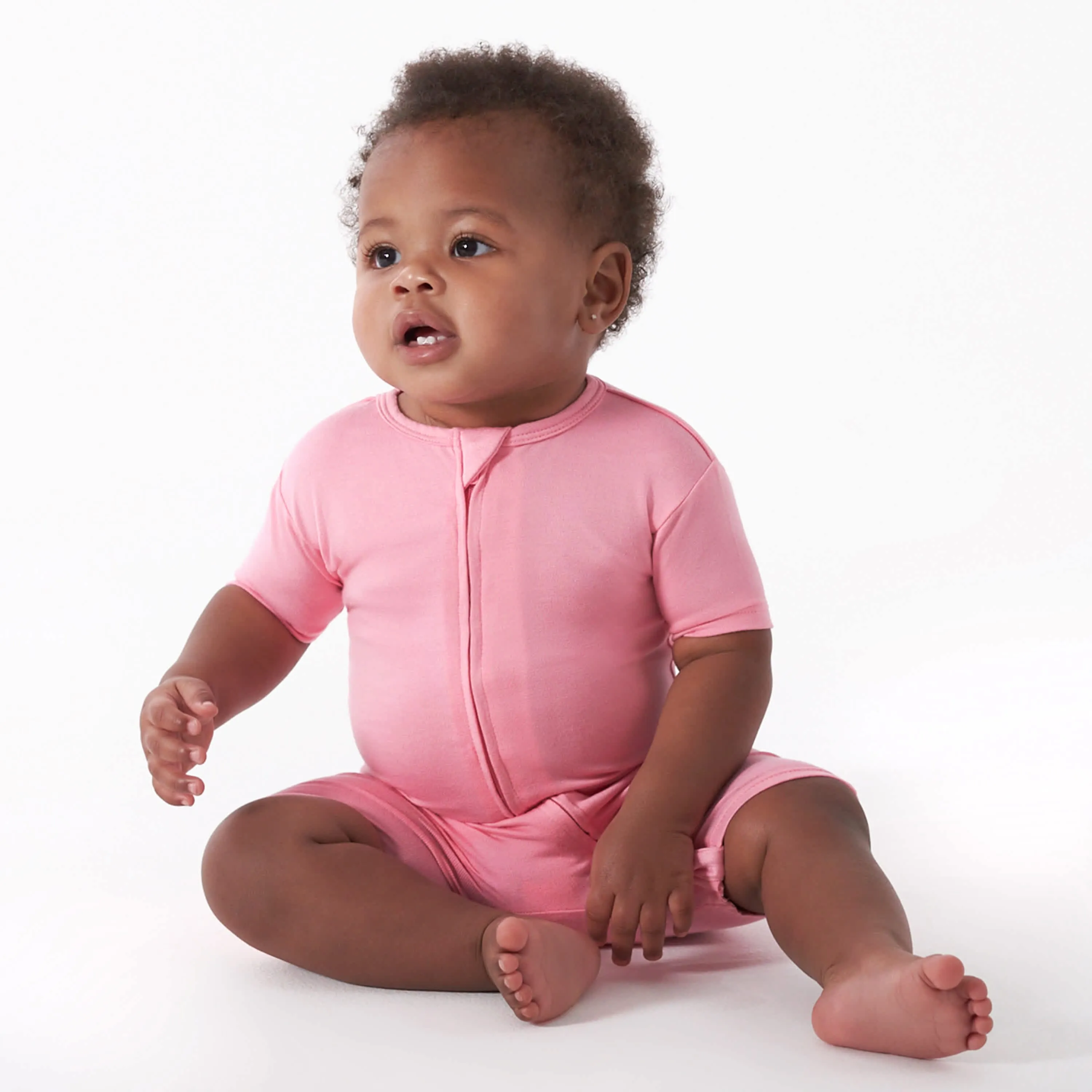 Baby Pink Lemonade Buttery Soft Viscose Made from Eucalyptus Snug Fit Romper Gerber Childrenswea