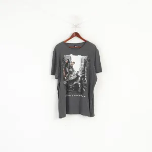 Batman V Superman Men XXXL Shirt Gray Cotton Graphic Dawn of Justice Top