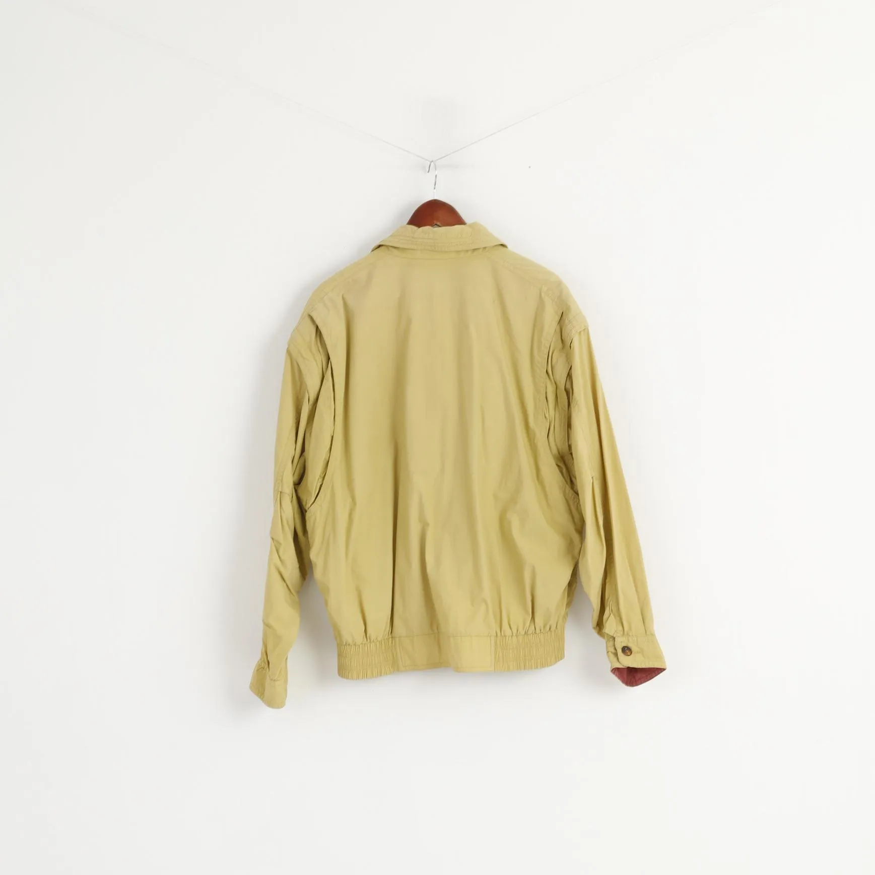 Bicyle Liberty Travel Way Men M Jacket Mustard Bomber Full Zipper Removable Sleeve Cotton Pocket Vintage