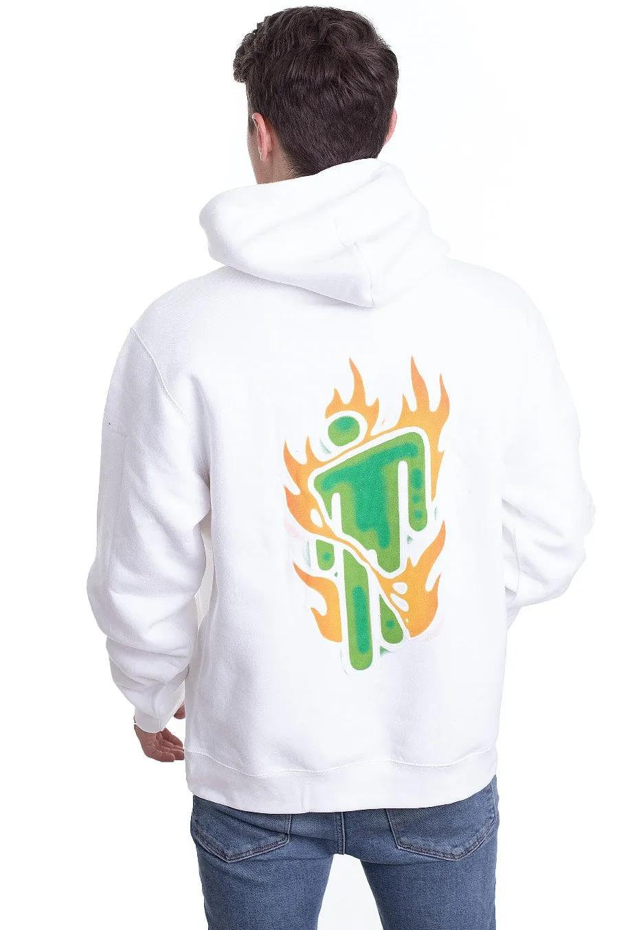 Billie Eilish - Airbrush Flames Blohsh White - Hoodie